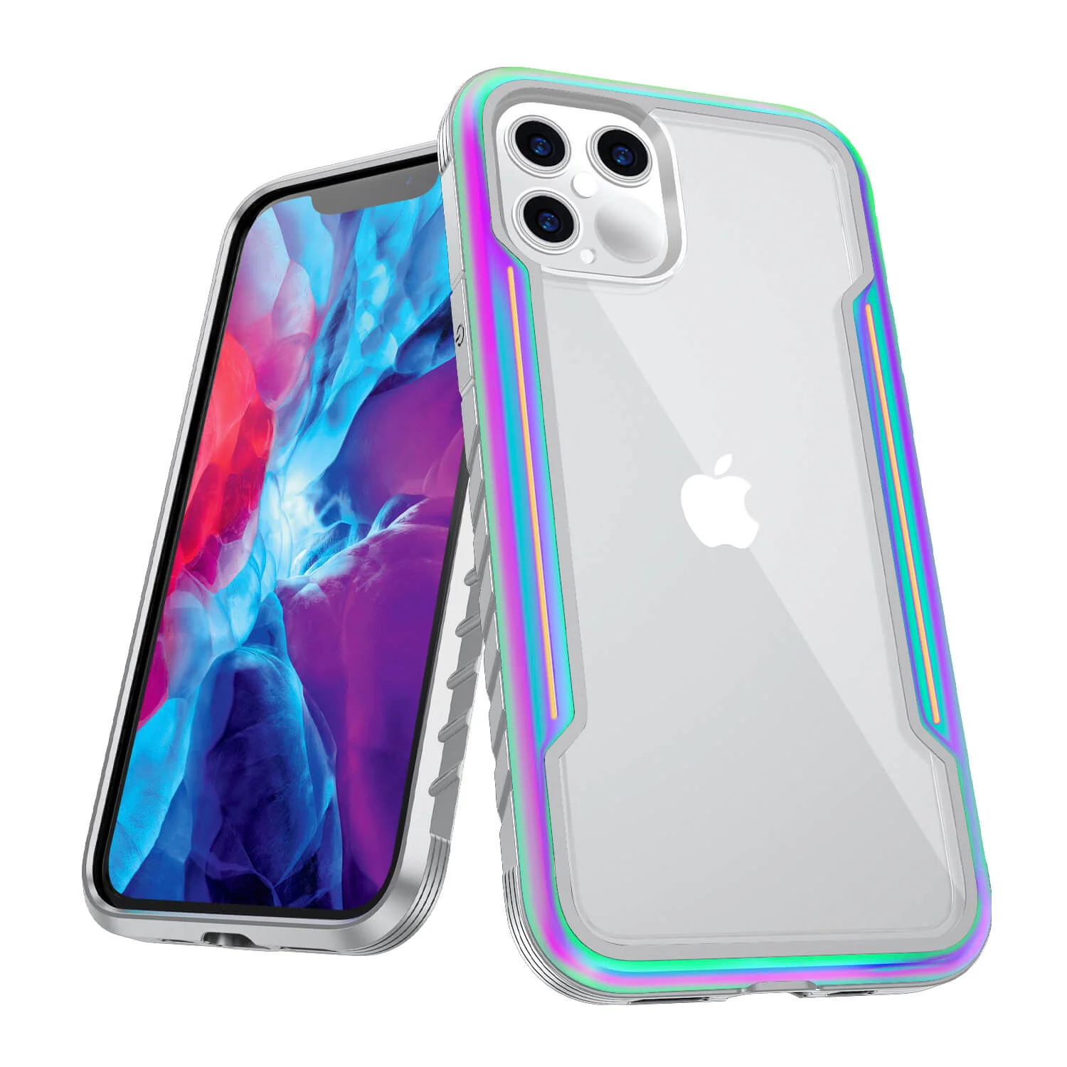 Tough On iPhone 12 / 12 Pro Case Iron Shield Iridescent - Image 2