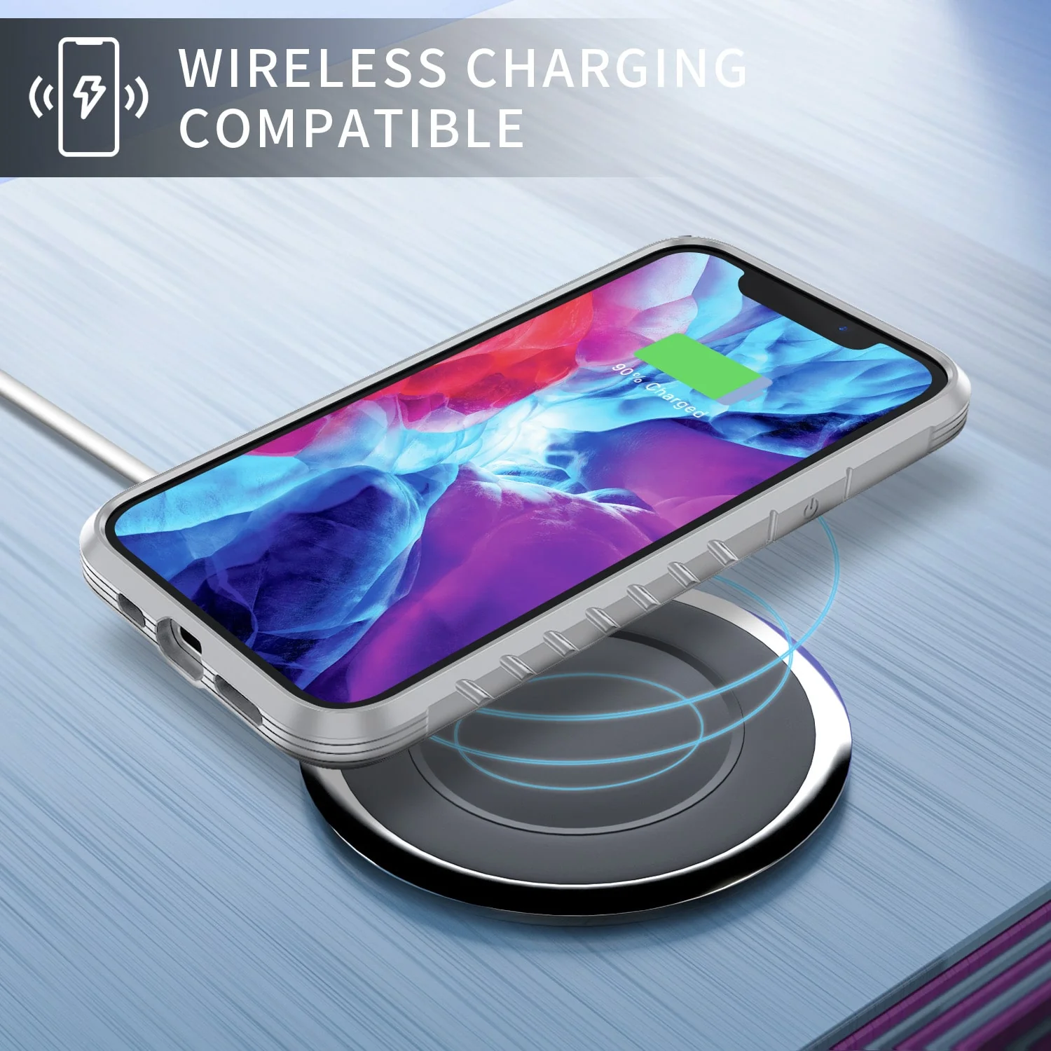 Tough On iPhone 12 / 12 Pro Case Iron Shield Iridescent - Image 5