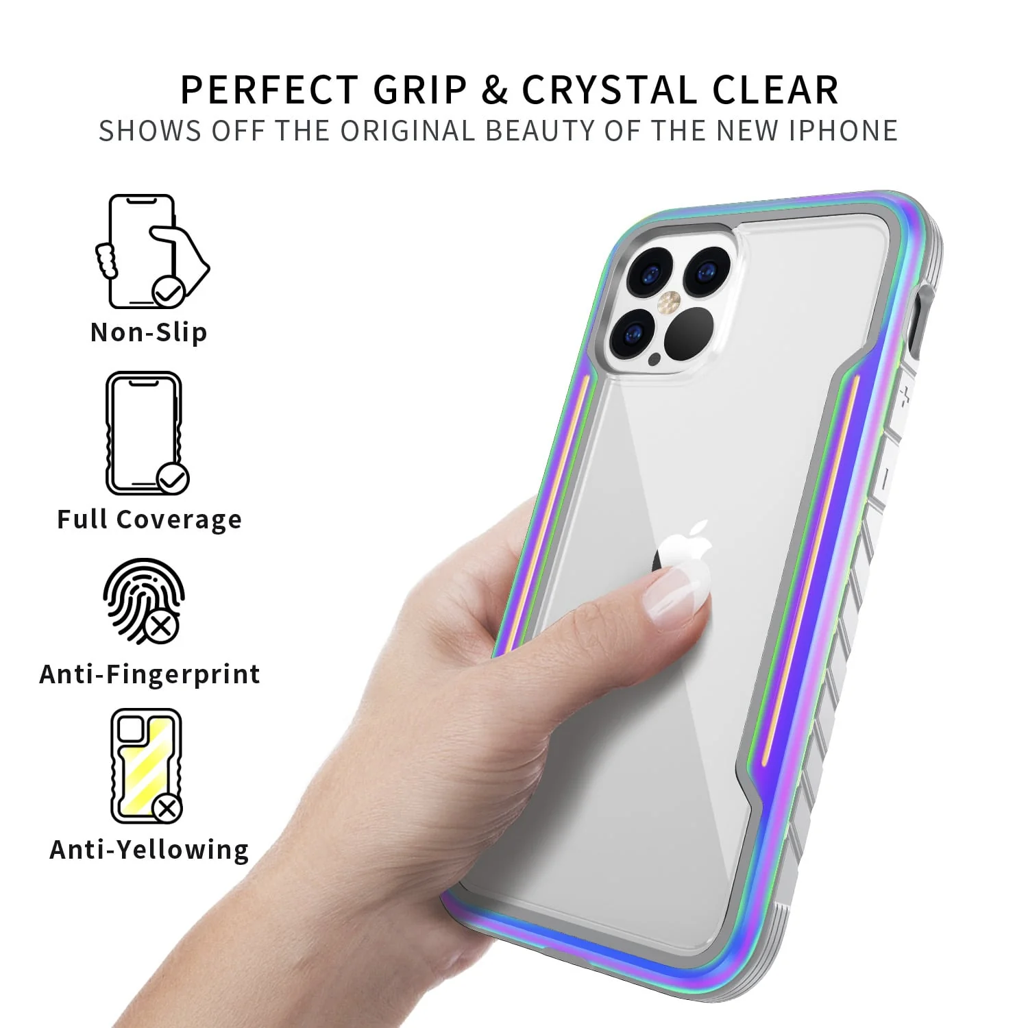 Tough On iPhone 12 / 12 Pro Case Iron Shield Iridescent - Image 7