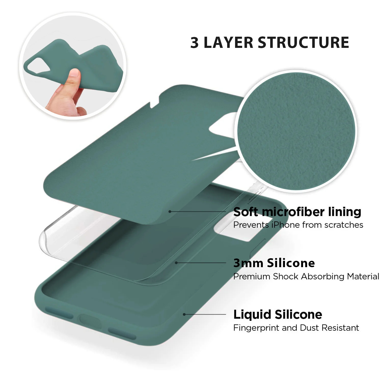 Tough On iPhone 12 / 12 Pro Case Strong Liquid Silicone - Image 10