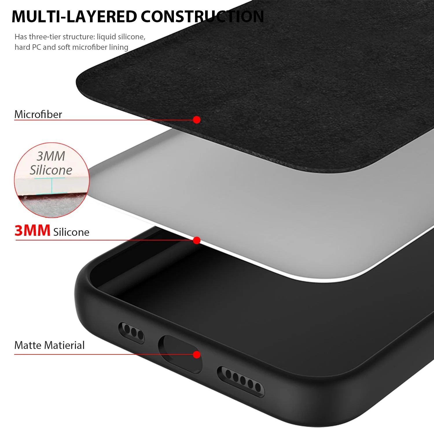 Tough On iPhone 12 / 12 Pro Case Strong Liquid Silicone - Image 3