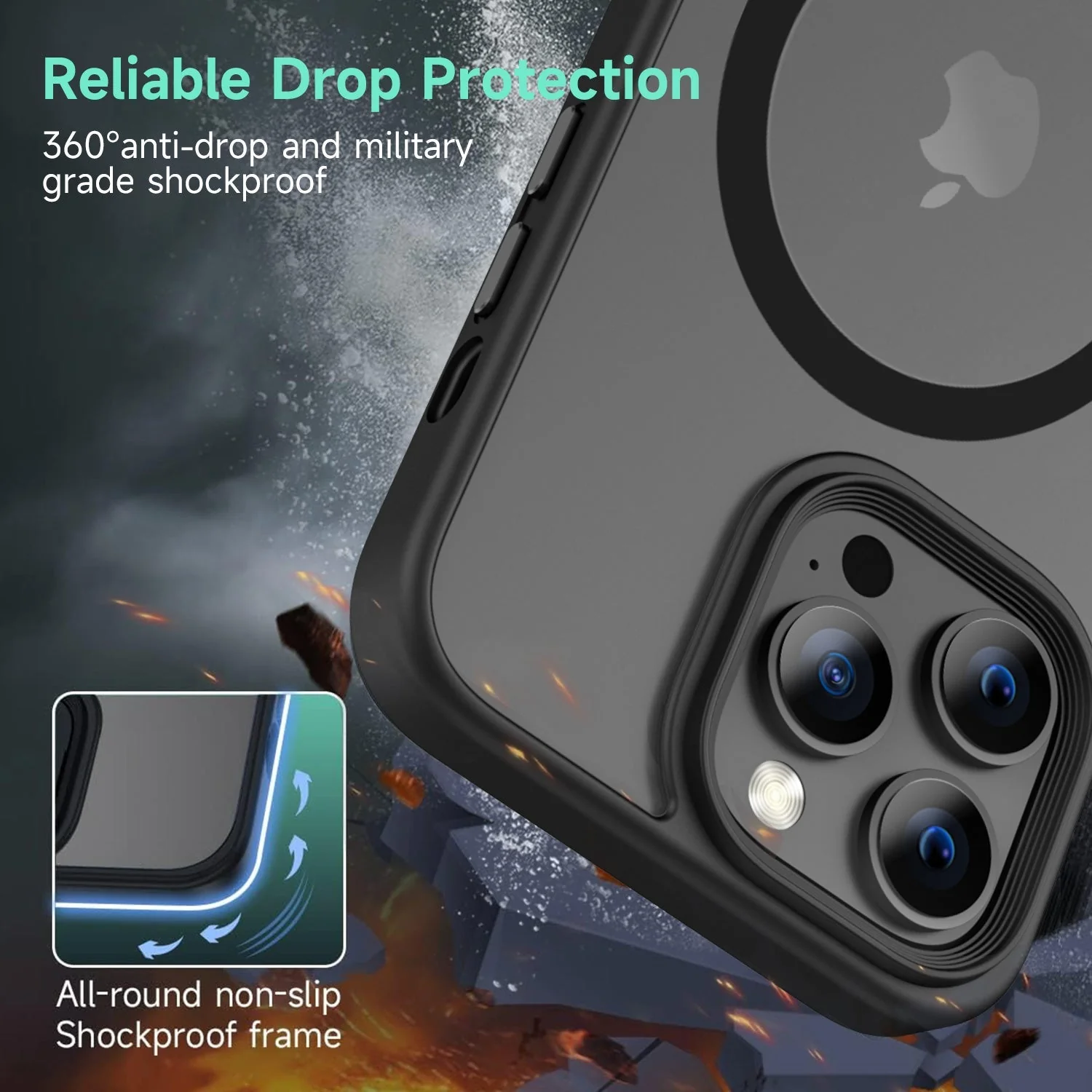 Tough On iPhone 12 Pro Max Matte Case With Magsafe Black - Image 6