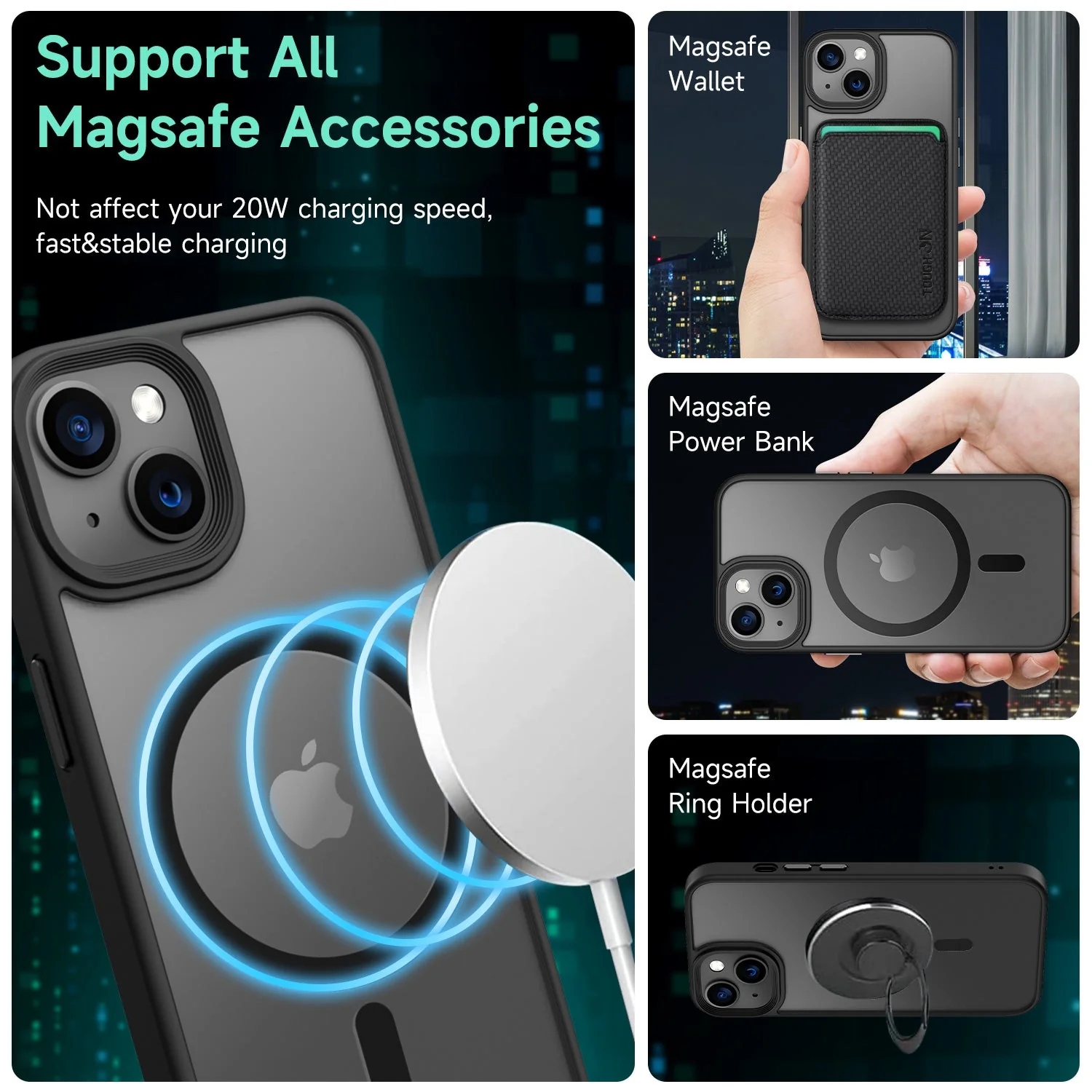 Tough On iPhone 13 Matte Case With Magsafe Black - Image 2