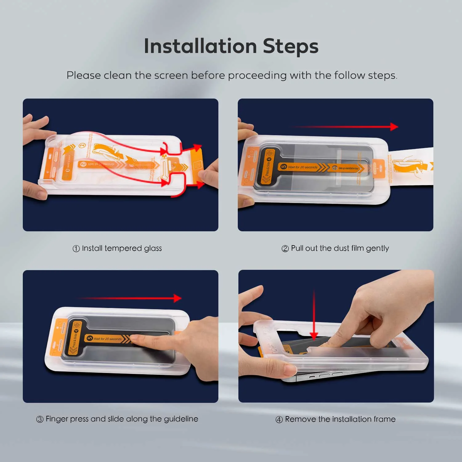 Tough On iPhone 13 Pro Max Tempered Glass Screen Protector 2 Pack w/ Installation Kit - Image 11