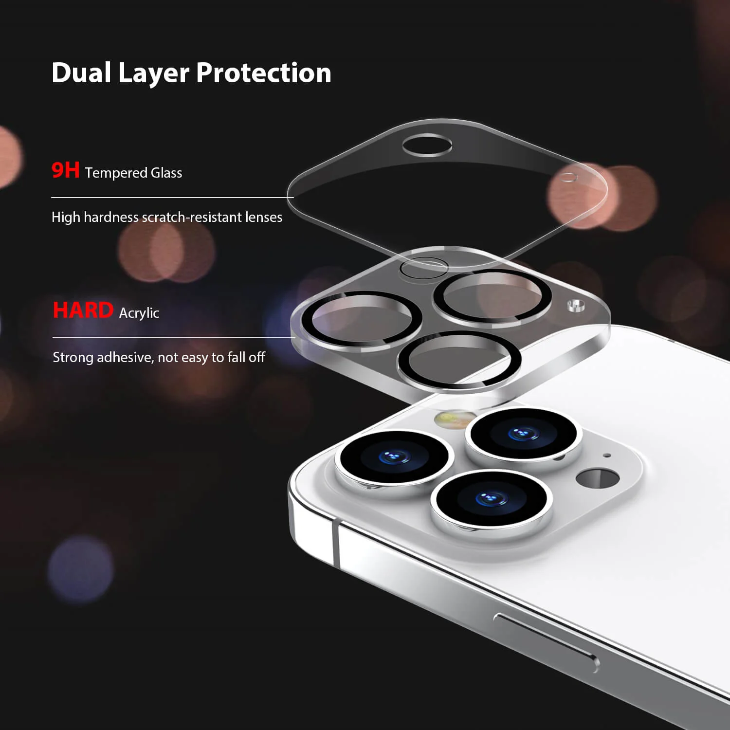 Tough On iPhone 13 Pro Rear Camera Protector Tempered Glass - Image 2
