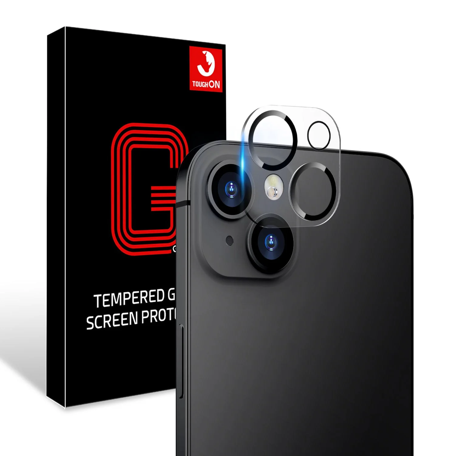 Tough On iPhone 14 Plus Rear Camera Protector Tempered Glass Black