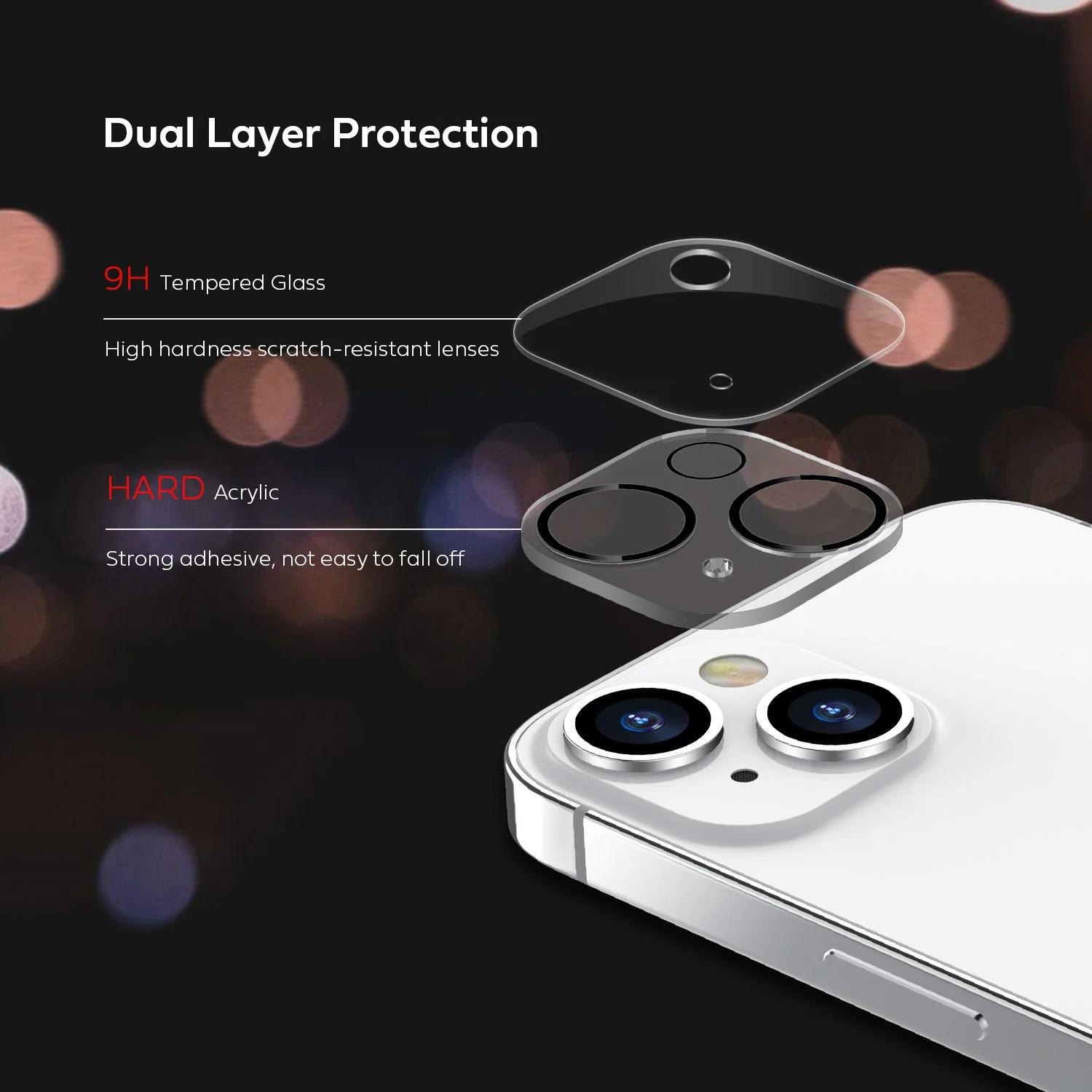Tough On iPhone 14 Plus Rear Camera Protector Tempered Glass Black - Image 3