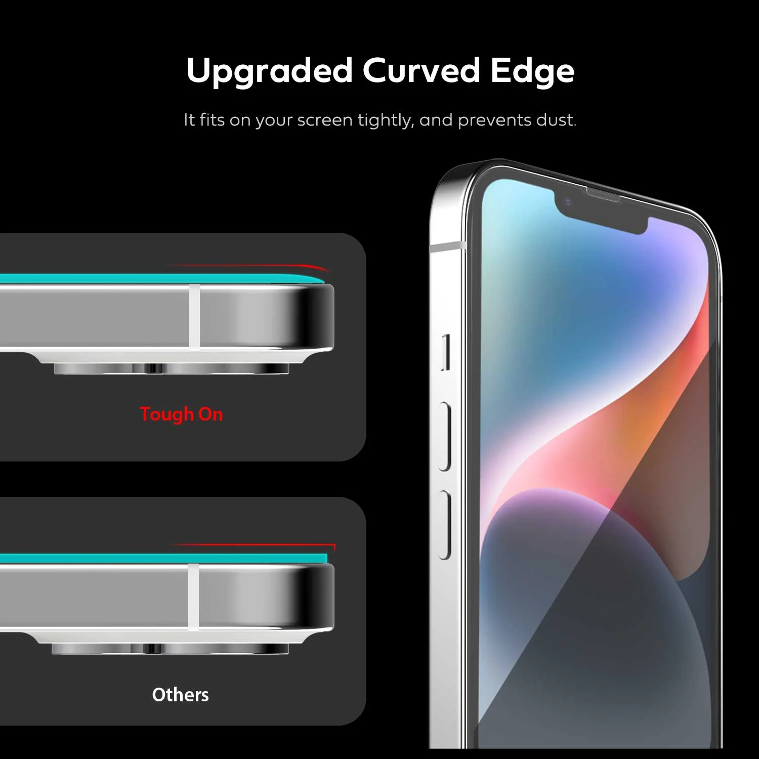 Tough On iPhone 14 Plus Tempered Glass Screen Protector 2 Pack w/ Installation Kit - Image 2