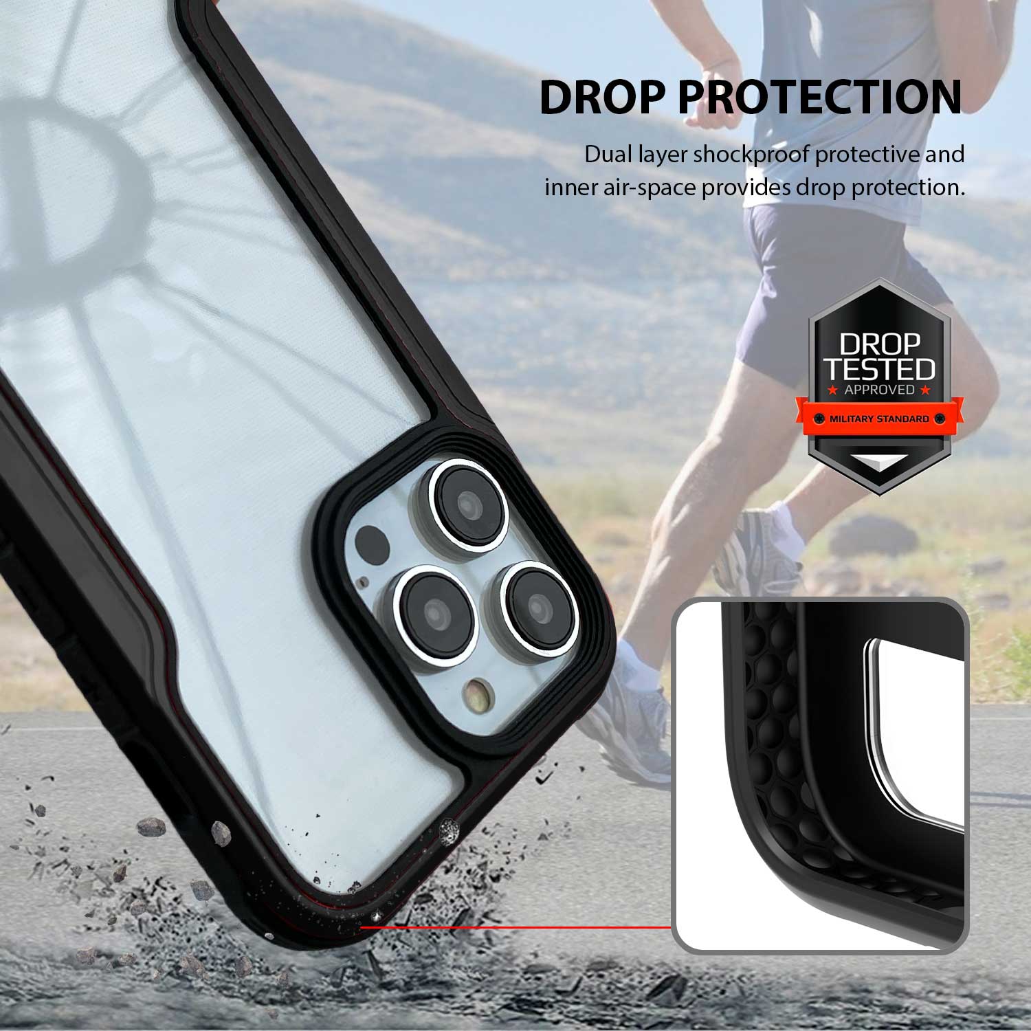 Tough On iPhone 14 Pro Max Case Iron Shield Black - Image 3
