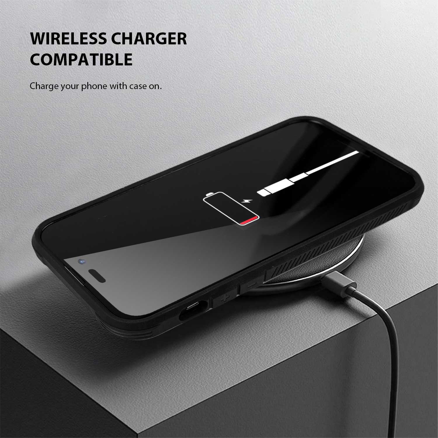 Tough On iPhone 14 Pro Max Case Iron Shield Black - Image 4