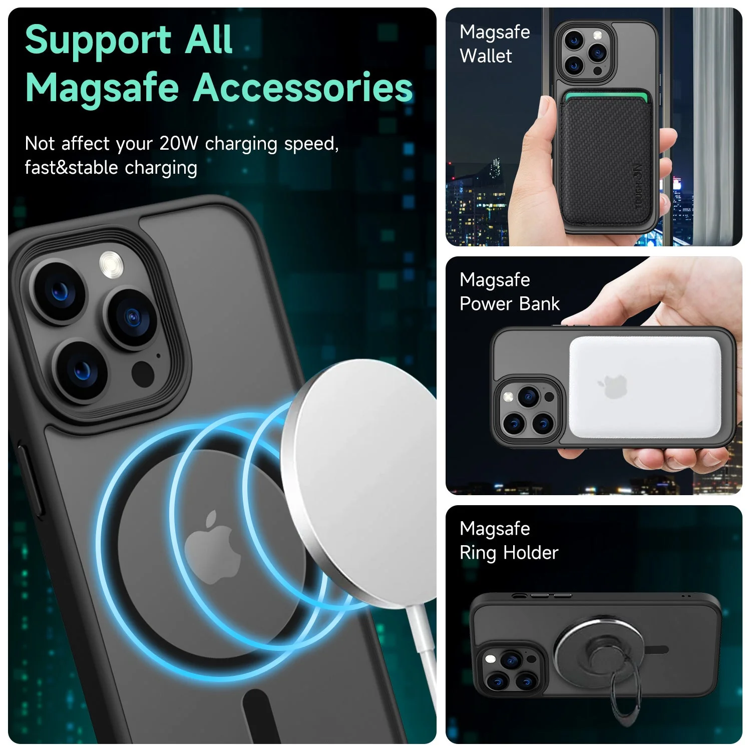 Tough On iPhone 14 Pro Max Matte Case With Magsafe Black - Image 2
