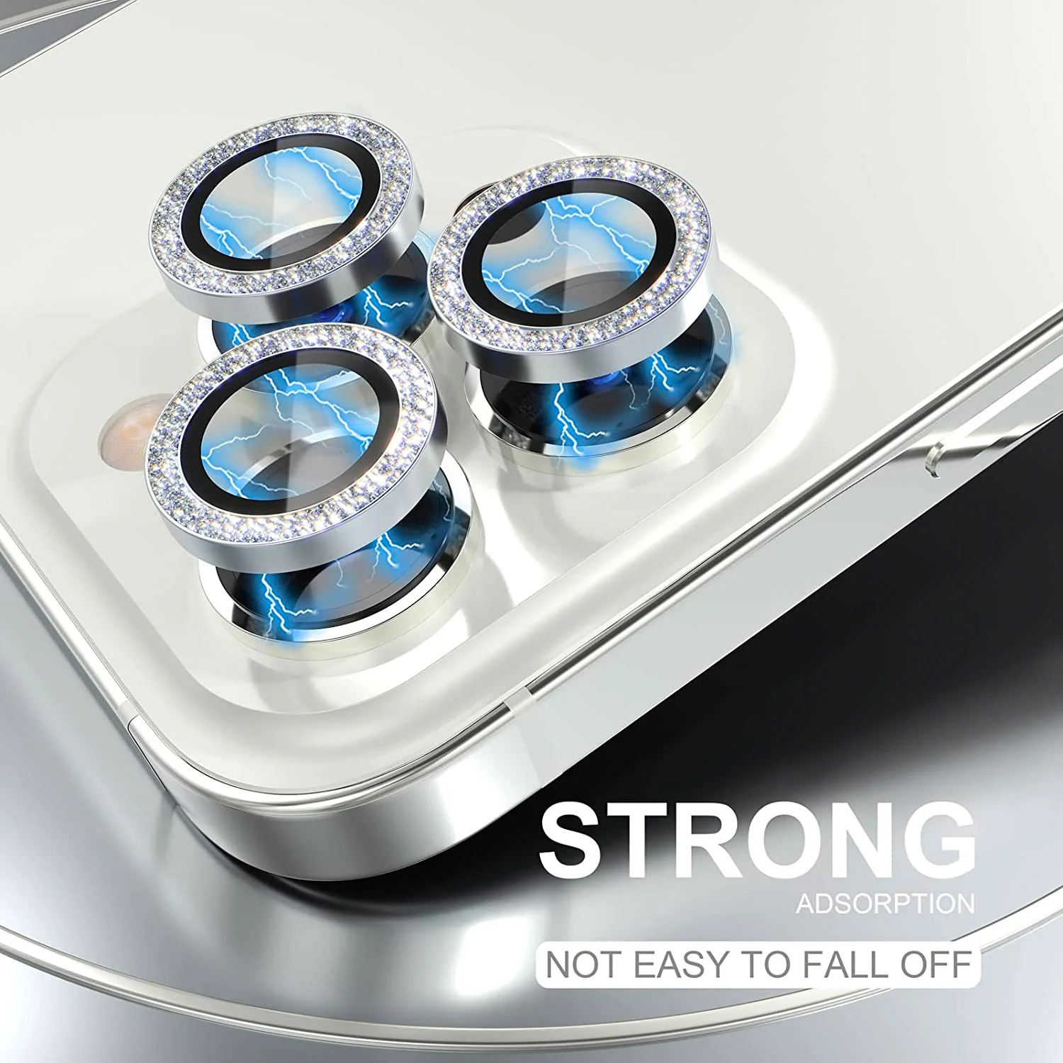 Tough On iPhone 14 Pro / Pro Max Rear Camera Lens Diamond Silver - Image 6