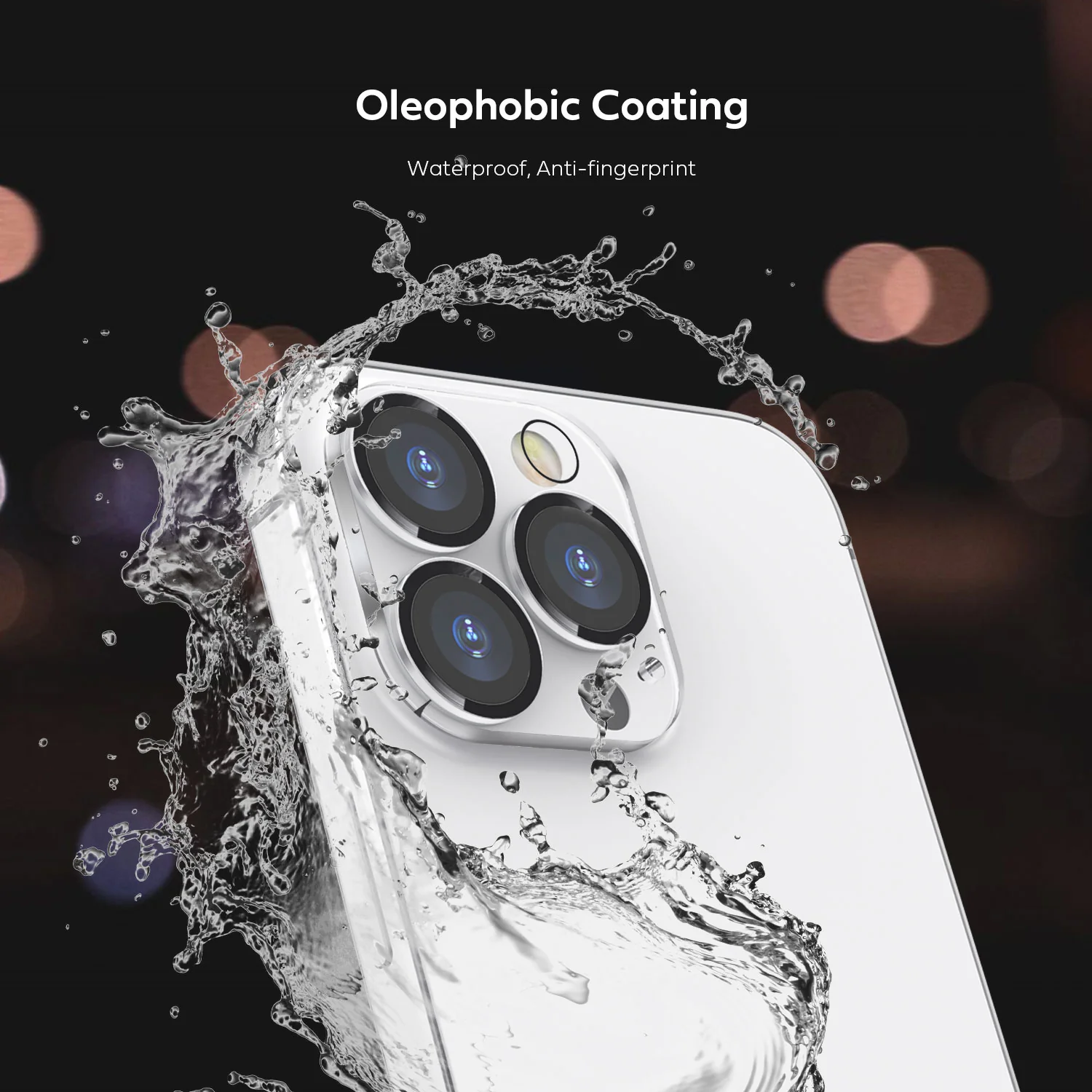 Tough On iPhone 14 Pro / Pro Max Rear Camera Protector Tempered Glass Black - Image 4