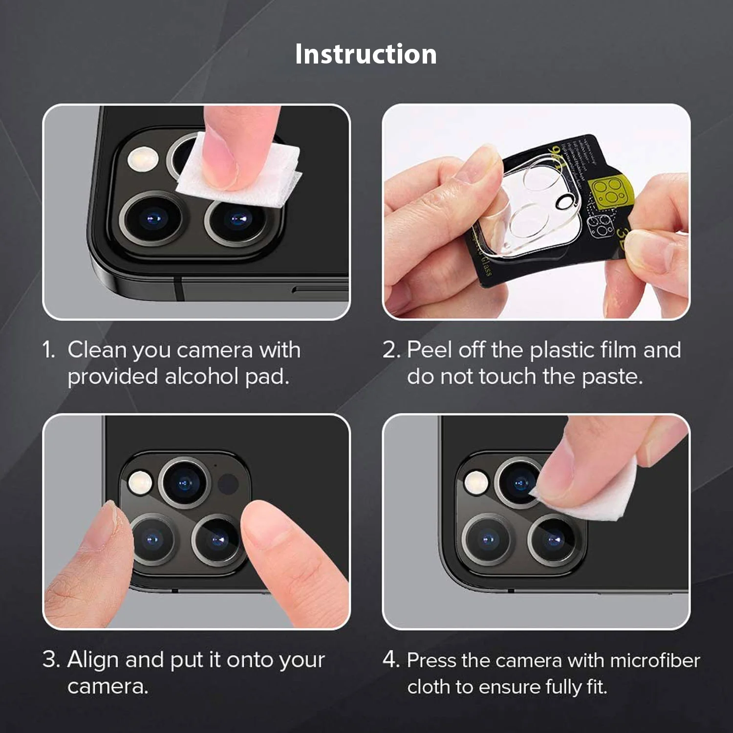 Tough On iPhone 14 Pro / Pro Max Rear Camera Protector Tempered Glass Black - Image 9