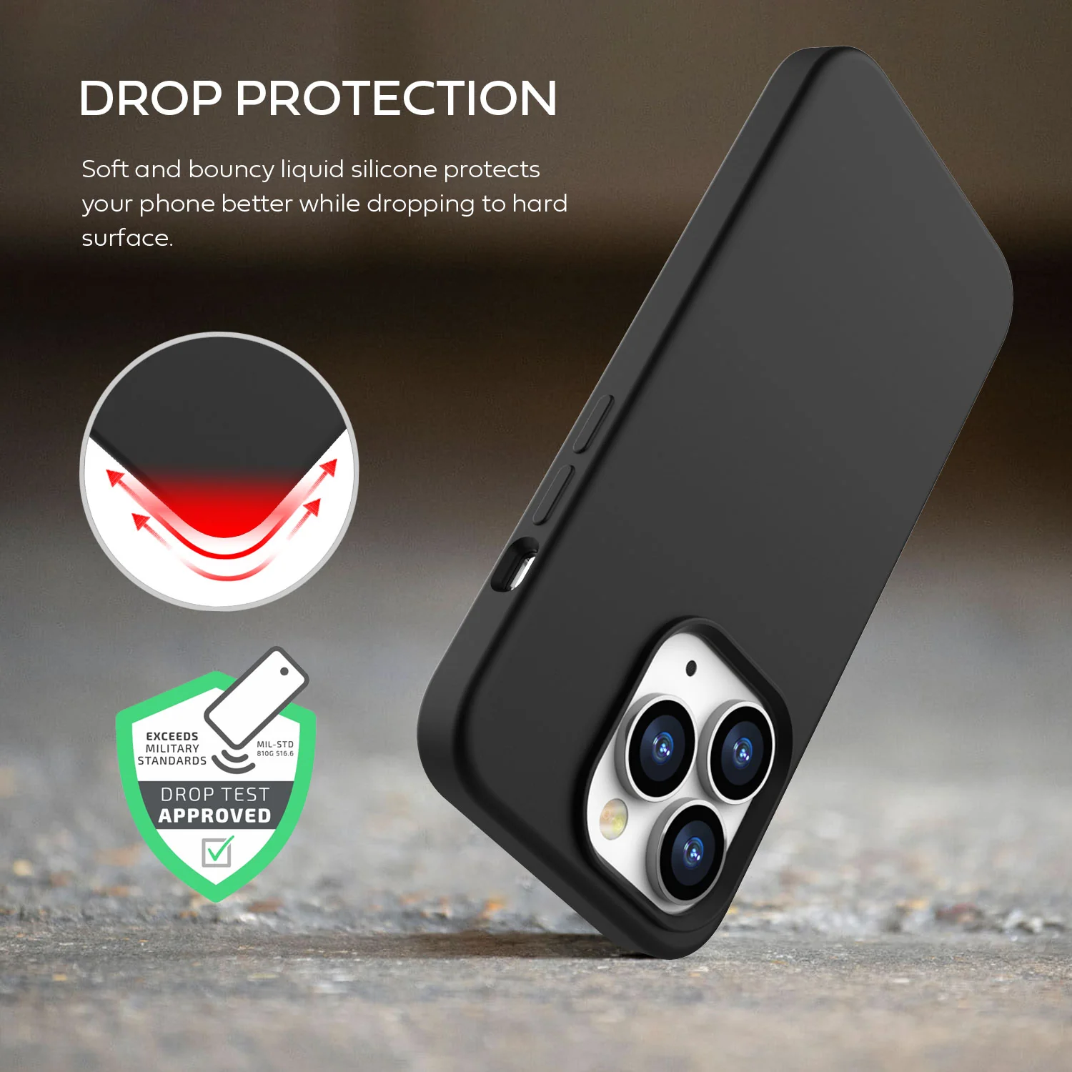 Tough On iPhone 14 Pro Strong Liquid Silicone Case Black - Image 5