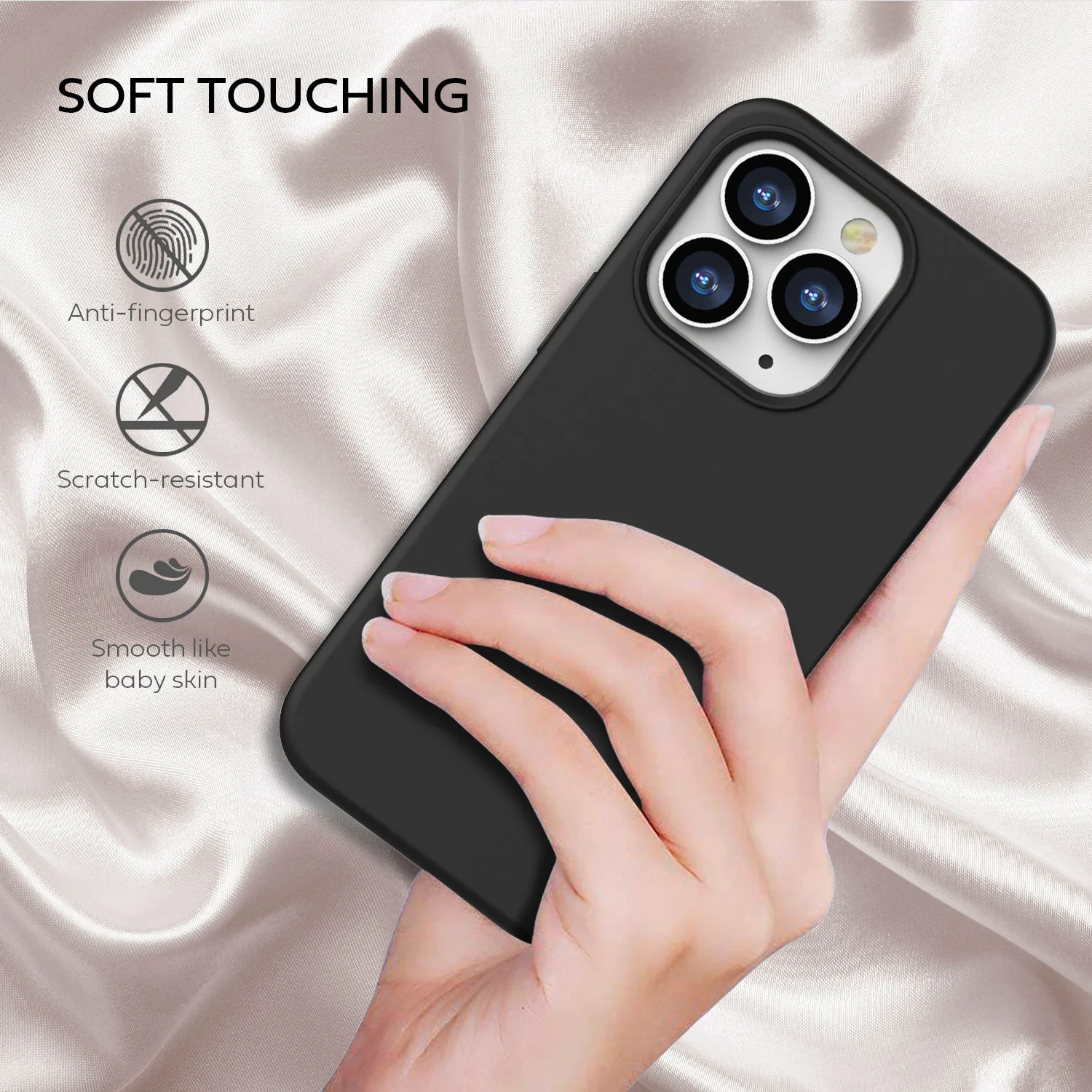 Tough On iPhone 14 Pro Strong Liquid Silicone Case Black - Image 7