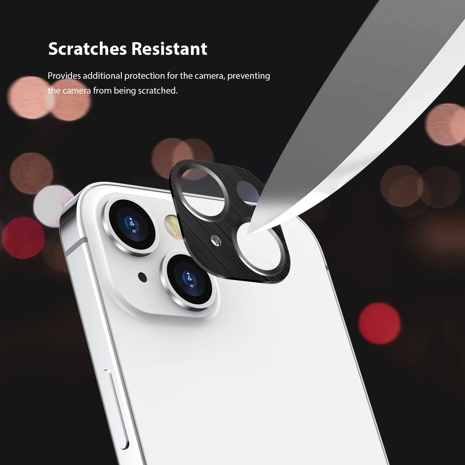 Tough On iPhone 15 Camera Protector Metal Tempered Glass Black - Image 4