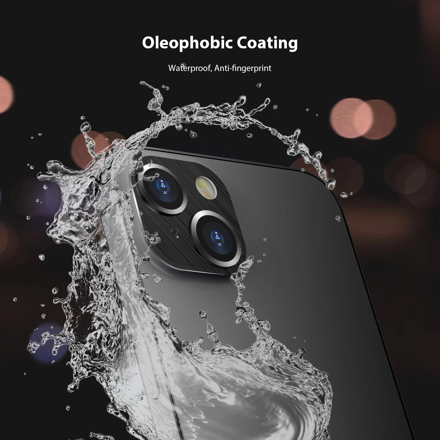 Tough On iPhone 15 Camera Protector Metal Tempered Glass Black - Image 5