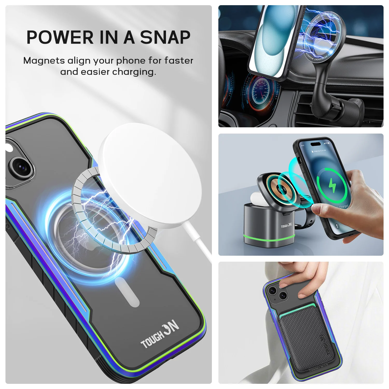 Tough On iPhone 16e / iPhone 15 Case Iron Shield with MagSafe - Image 16