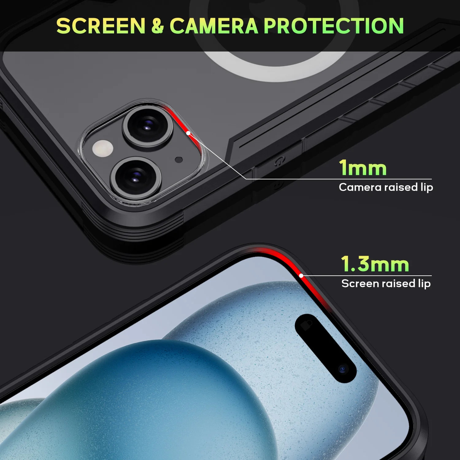 Tough On iPhone 16e / iPhone 15 Case Iron Shield with MagSafe - Image 4