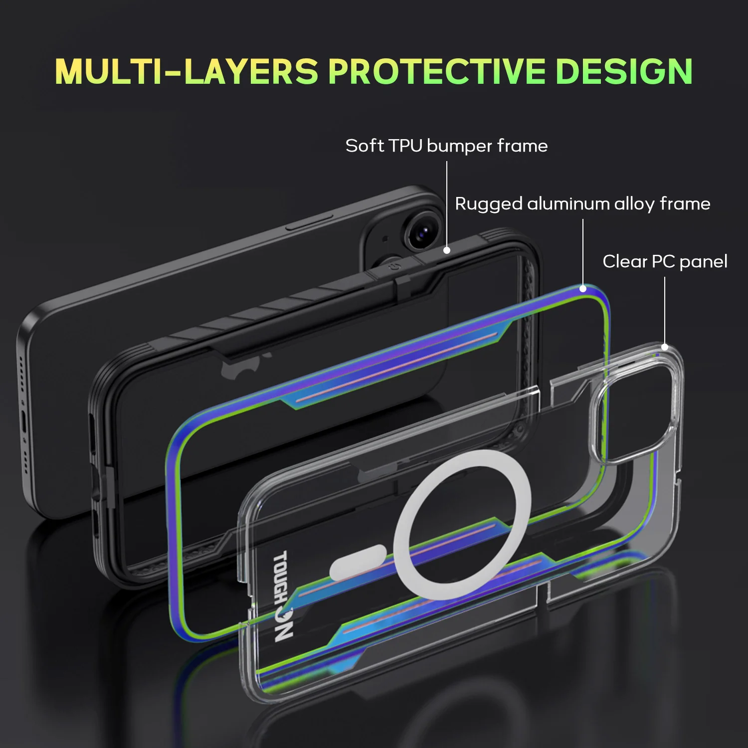 Tough On iPhone 15 Plus Case Iron Shield with MagSafe - Image 14