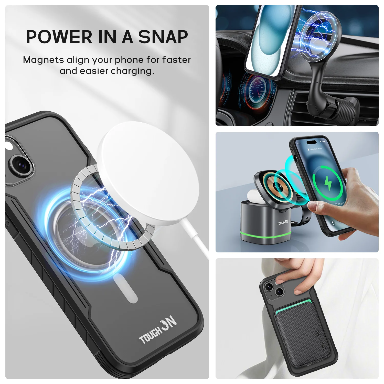 Tough On iPhone 15 Plus Case Iron Shield with MagSafe - Image 2