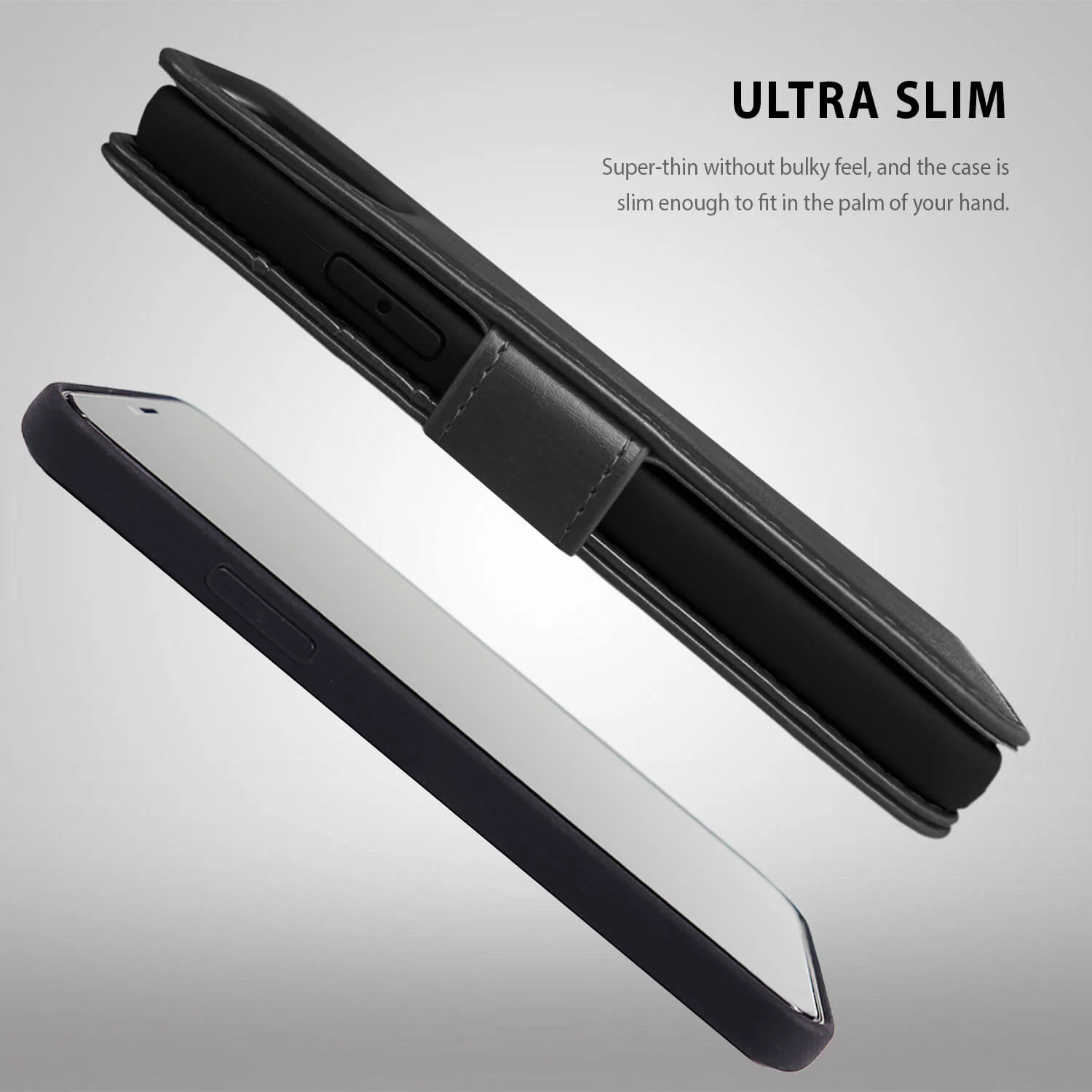 Tough On iPhone 15 Plus Case Magnetic Detachable Leather Black - Image 5
