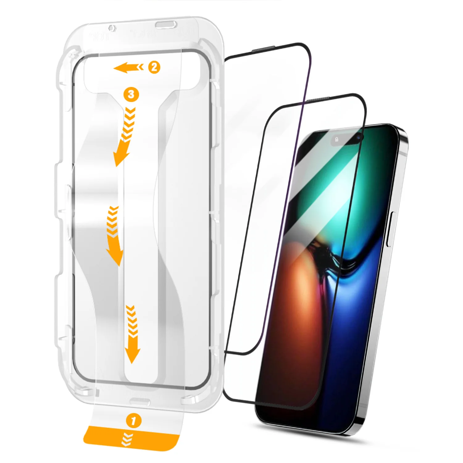 Tough On iPhone 15 Plus Tempered Glass Screen Protector 2 Pack w/ Installation Kit - Image 7