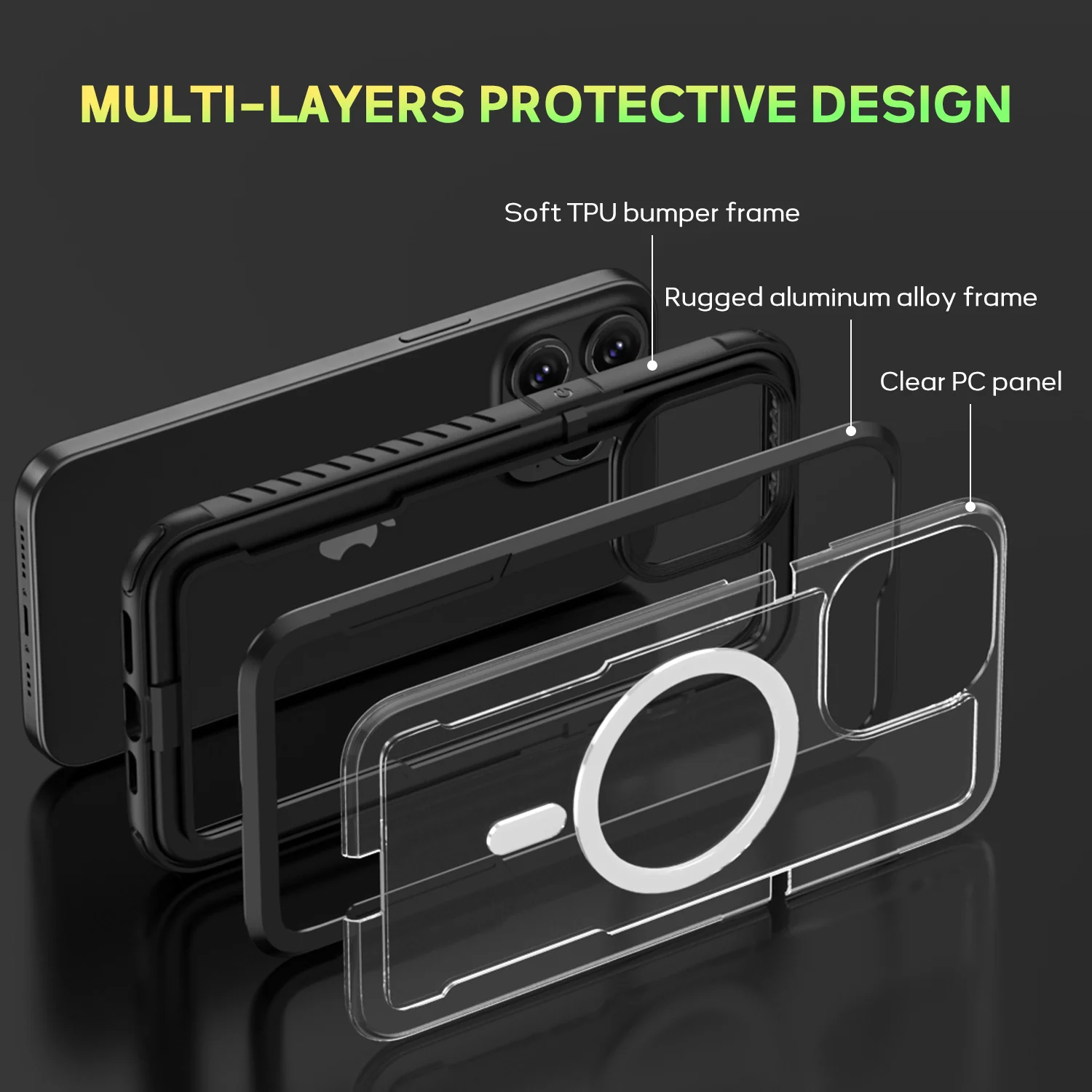 Tough On iPhone 15 Pro Case Iron Shield with MagSafe - Image 6