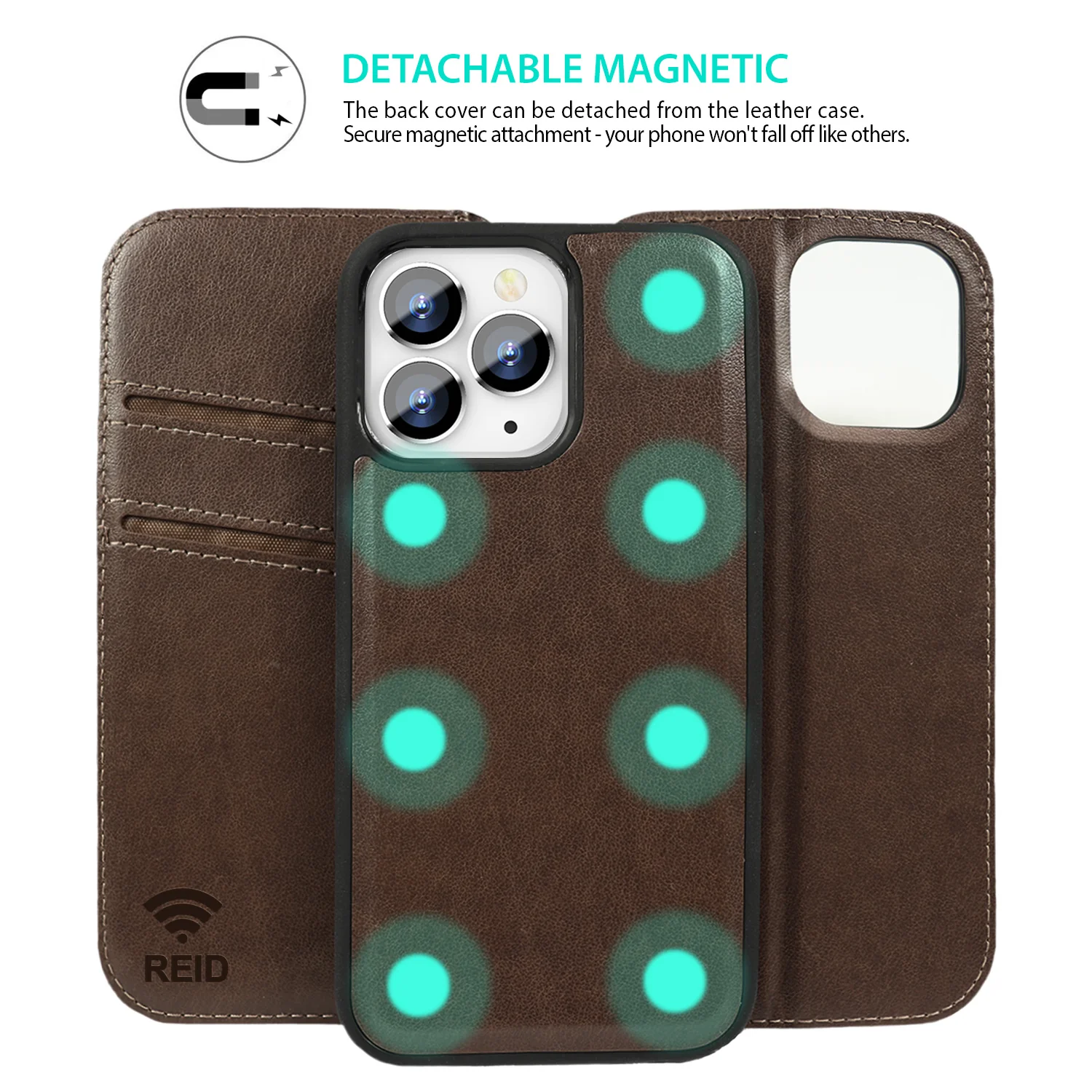 Tough On iPhone 15 Pro Case Magnetic Fine Detachable Leather - Image 13