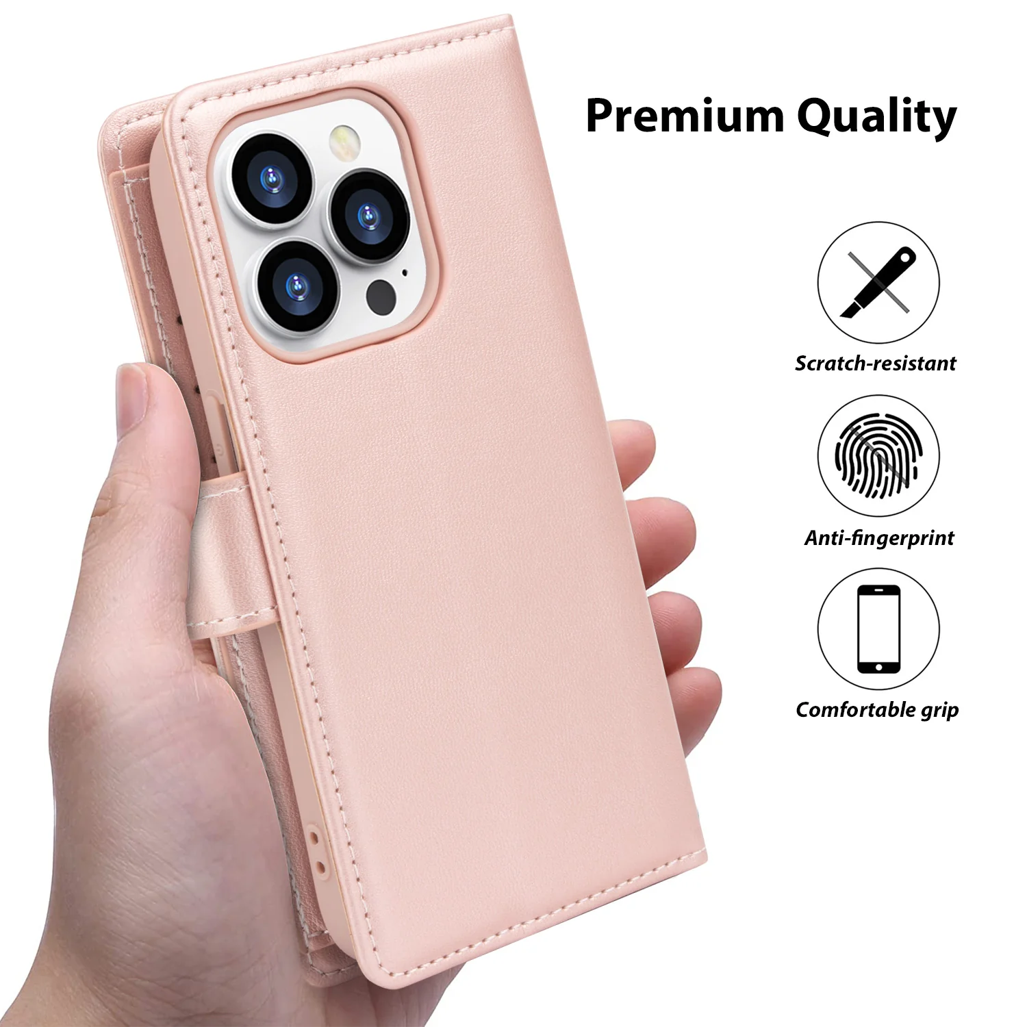 Tough On iPhone 15 Pro Flip Wallet Leather Case - Image 16