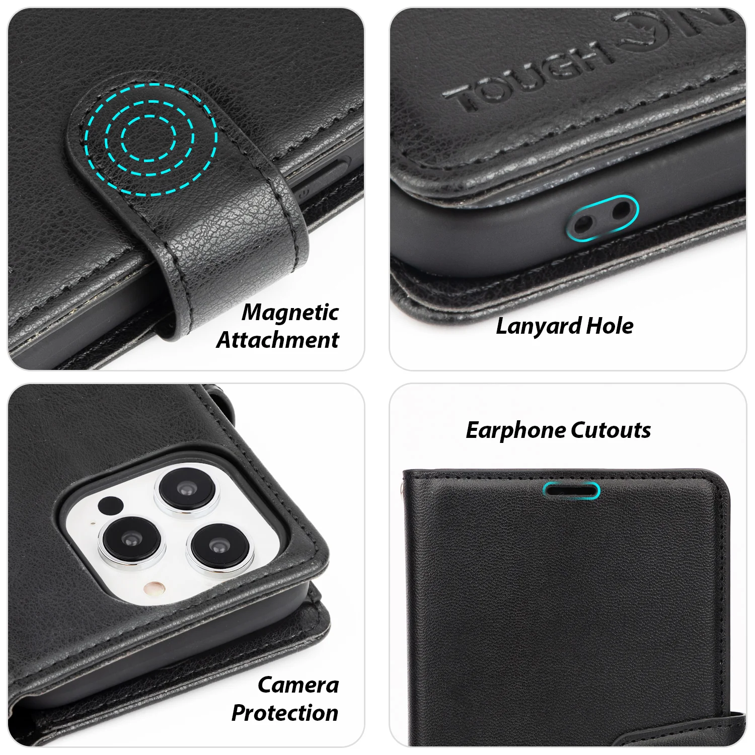 Tough On iPhone 15 Pro Flip Wallet Leather Case - Image 5