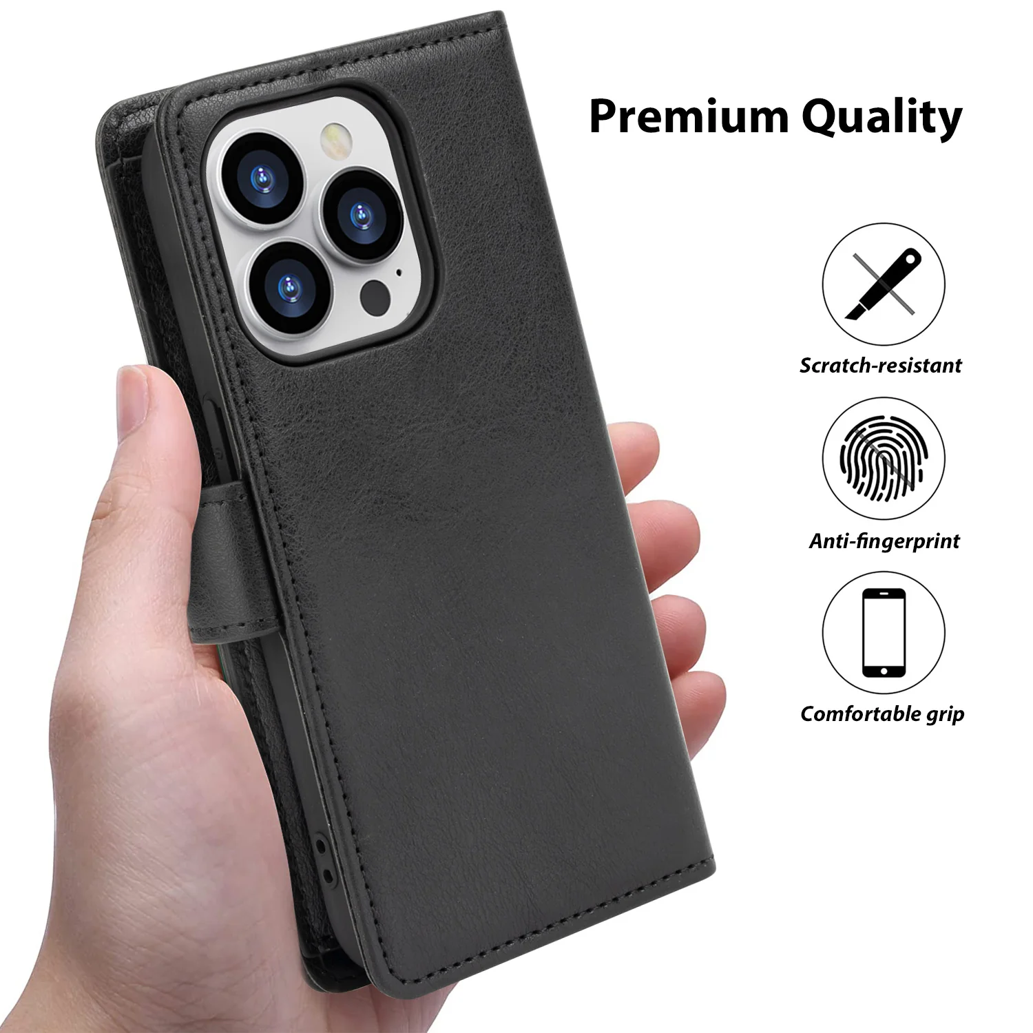 Tough On iPhone 15 Pro Flip Wallet Leather Case - Image 7