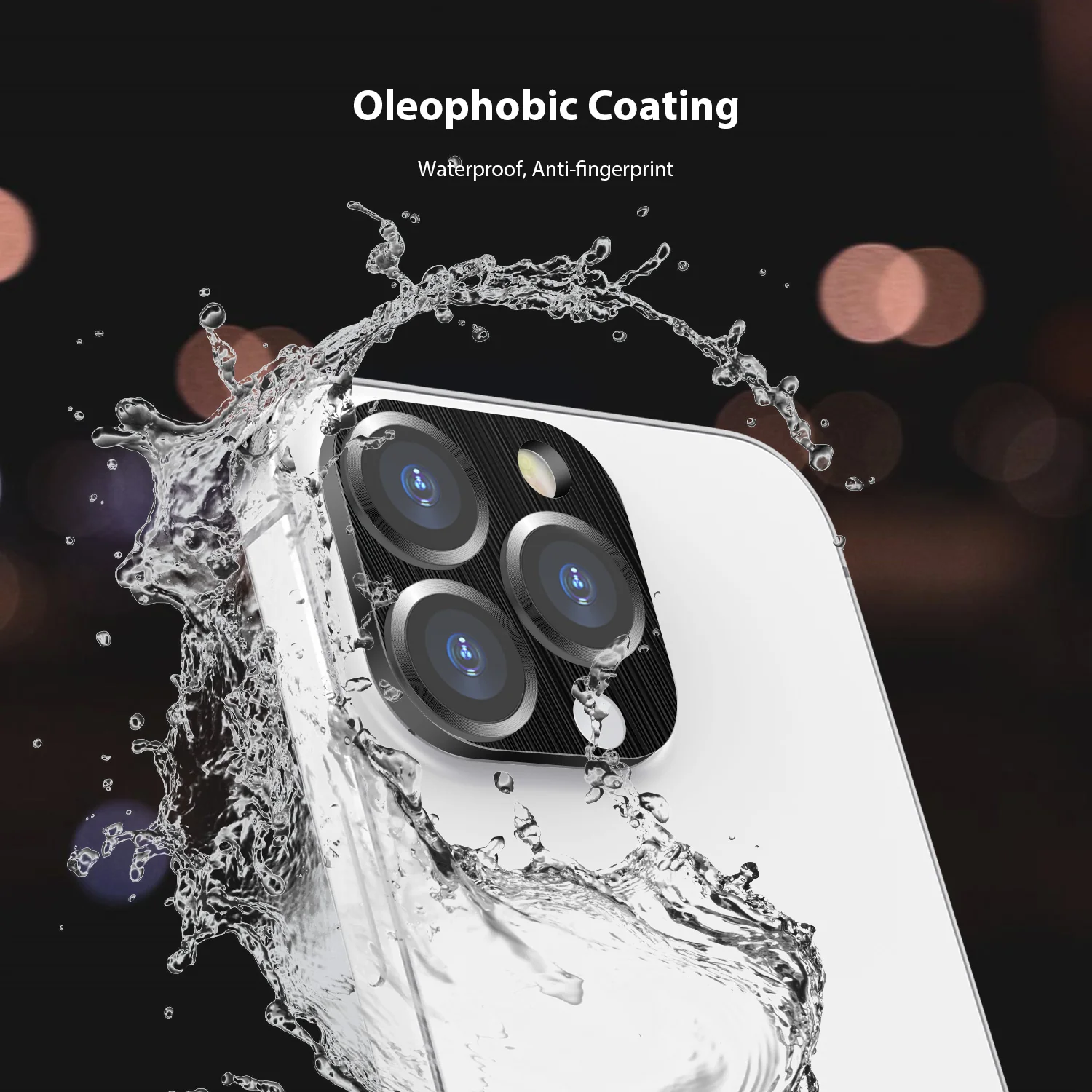 Tough On iPhone 15 Pro Max Camera Protector Metal Tempered Glass Black - Image 5