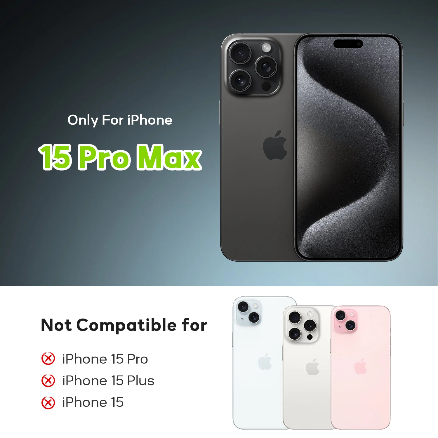 Tough On iPhone 15 Pro Max Camera Protector Metal Tempered Glass Black - Image 9