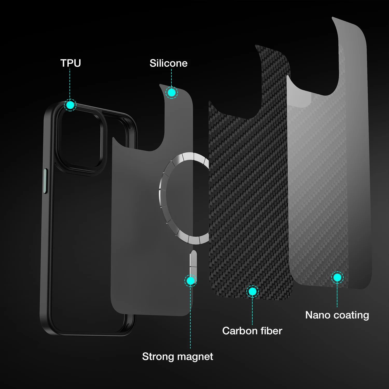 Tough On iPhone 15 Pro Max Case Tough Armor with MagSafe Carbon Fiber - Image 8