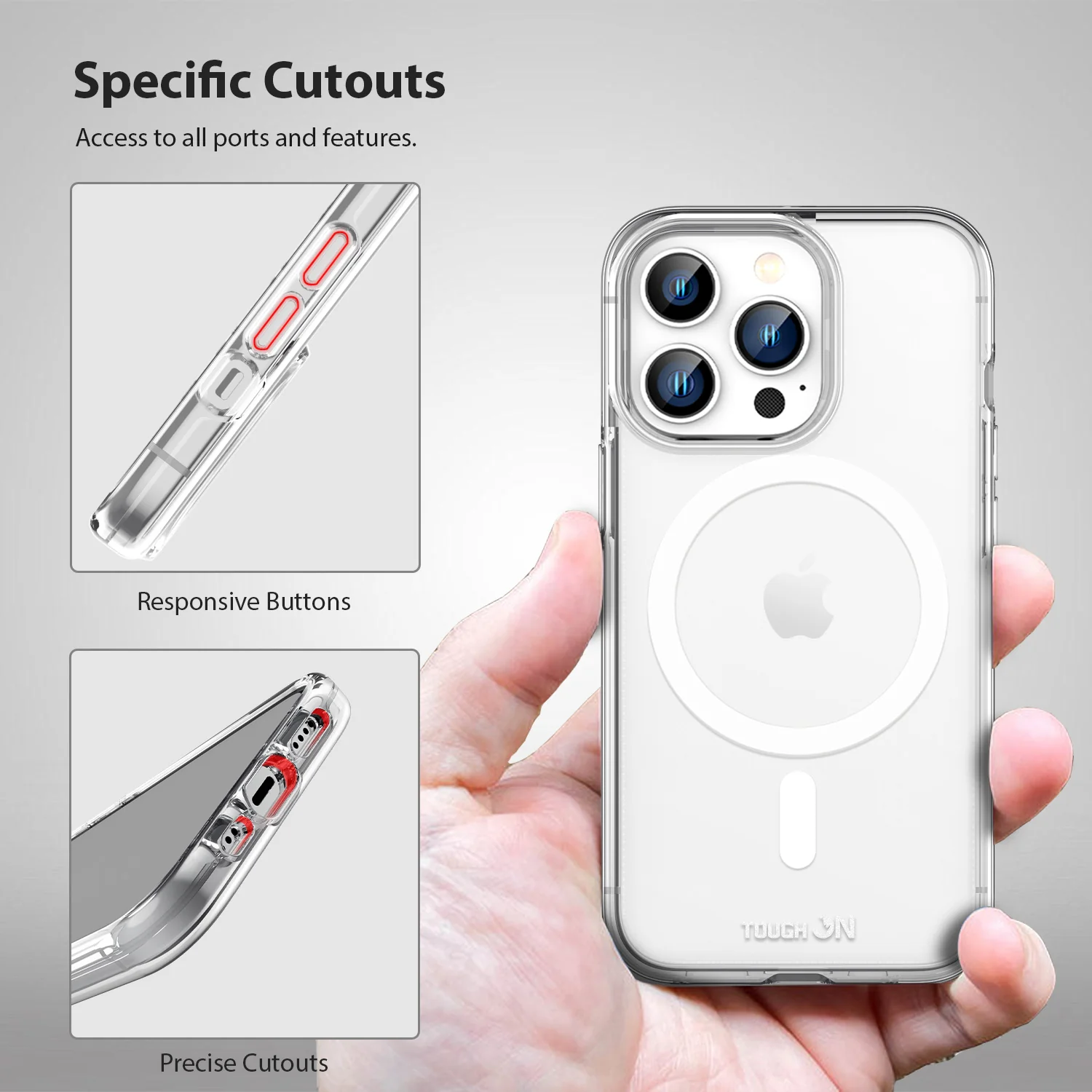Tough On iPhone 15 Pro Max Clear Case with MagSafe - Image 27