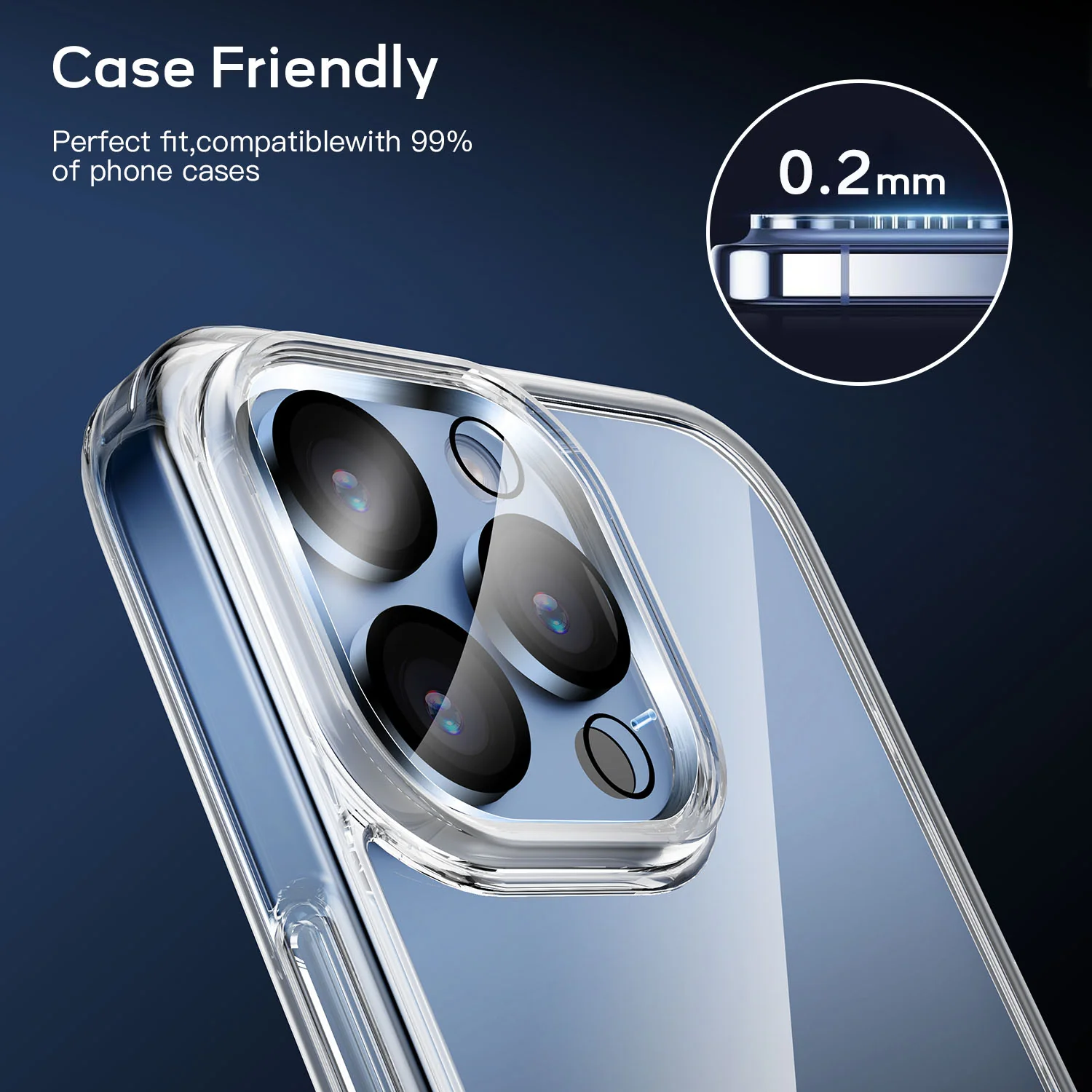 Tough On iPhone 15 Pro Max Rear Camera Protector Tempered Glass Black - Image 4