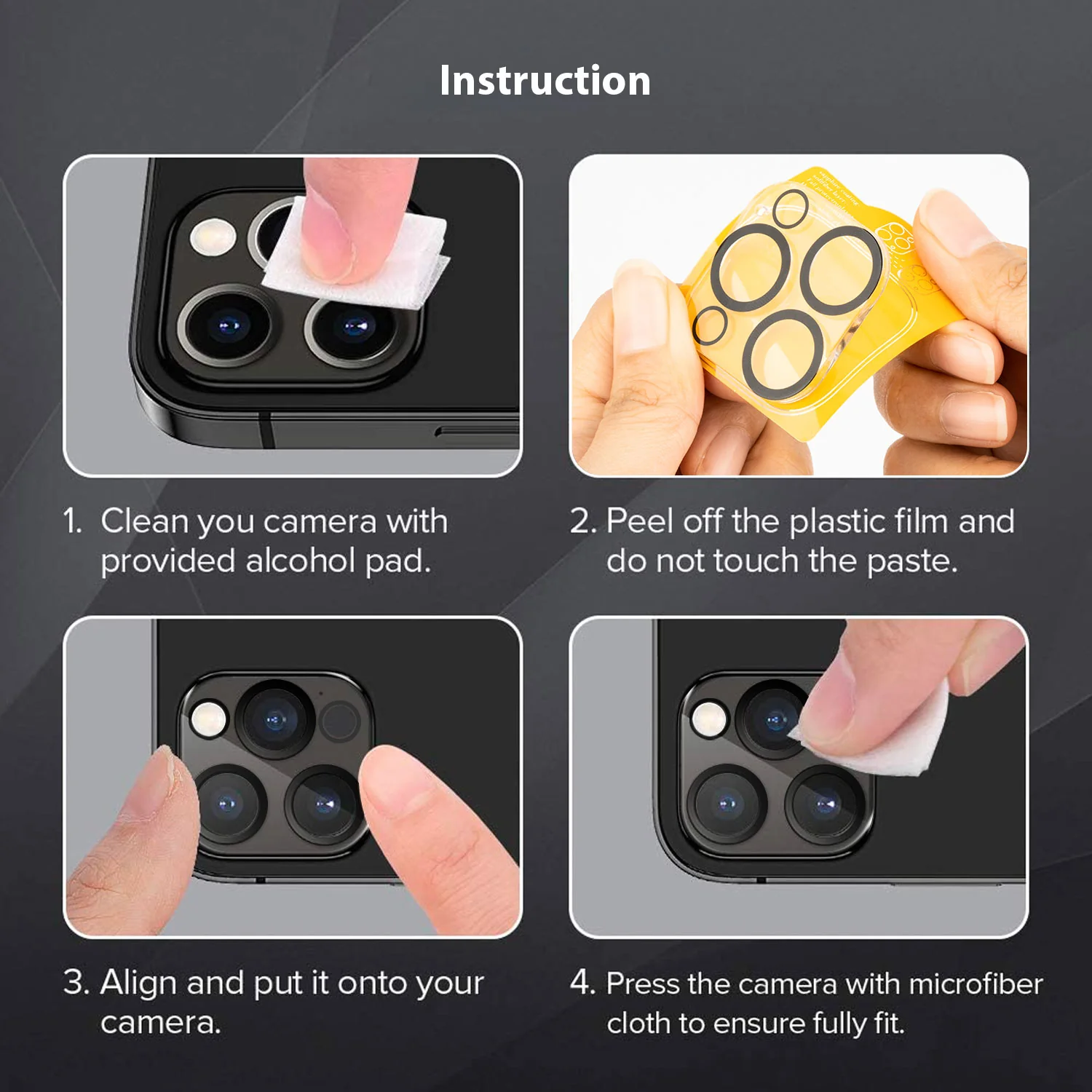Tough On iPhone 15 Pro Max Rear Camera Protector Tempered Glass Black - Image 6