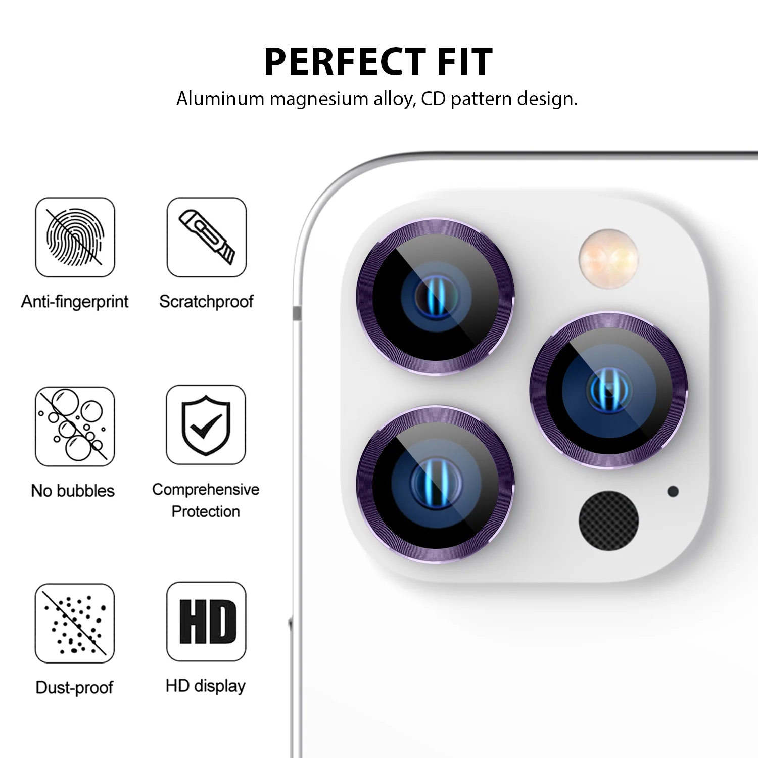 Tough On iPhone 15 Pro Rear Camera Protector Tempered Glass - Image 3
