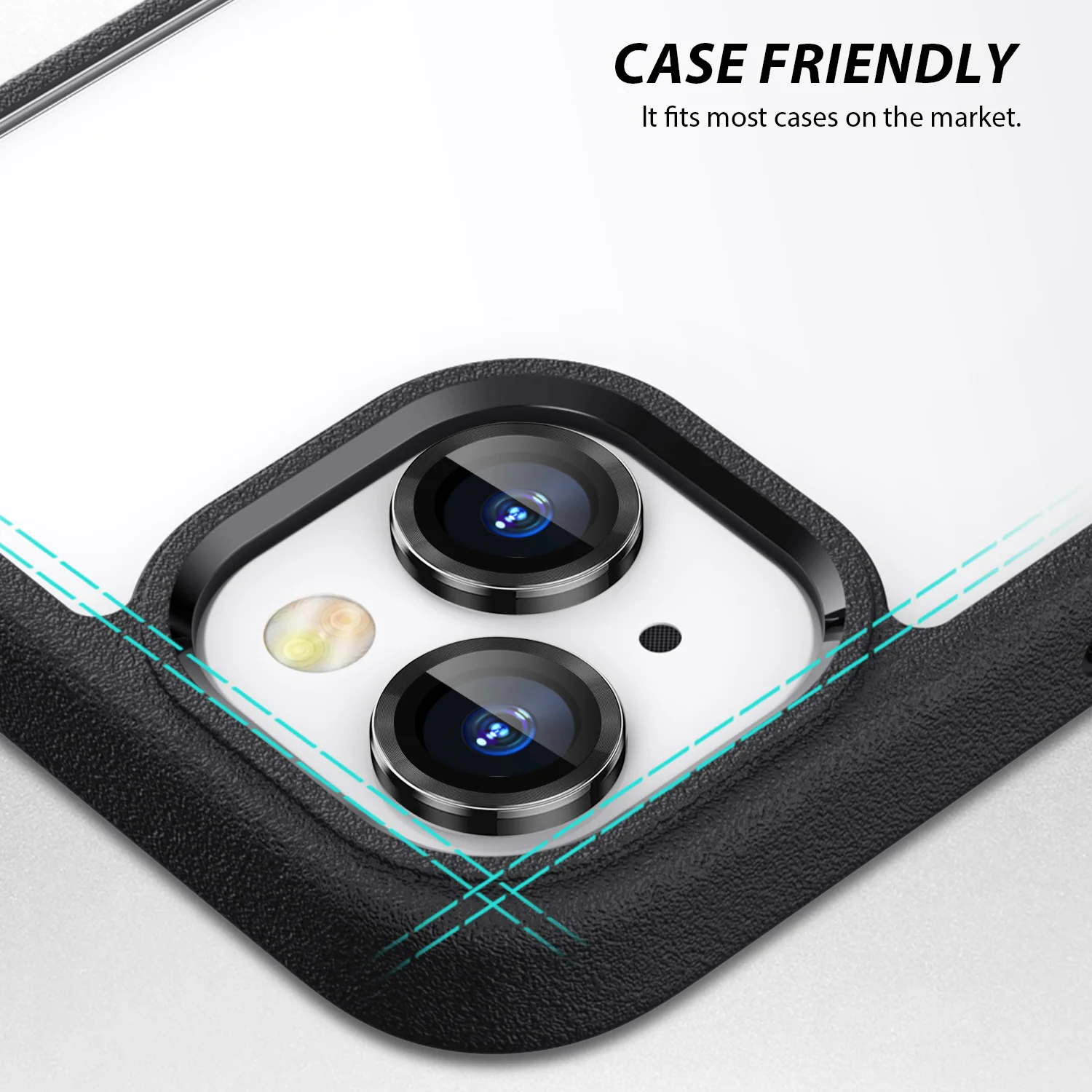 Tough On iPhone 15 Camera lens Protector Tempered Glass Individual Ring - Image 4