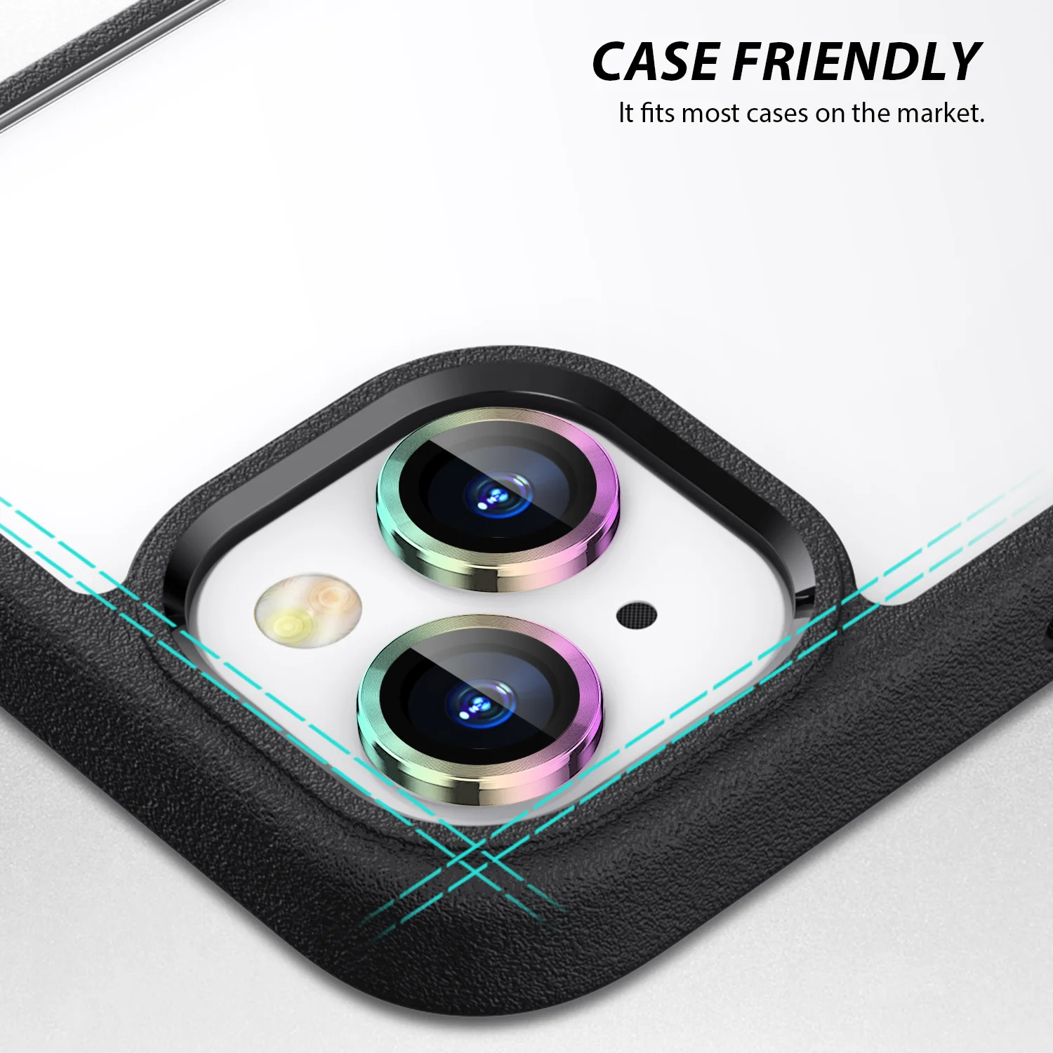 Tough On iPhone 15 Camera lens Protector Tempered Glass Individual Ring - Image 8