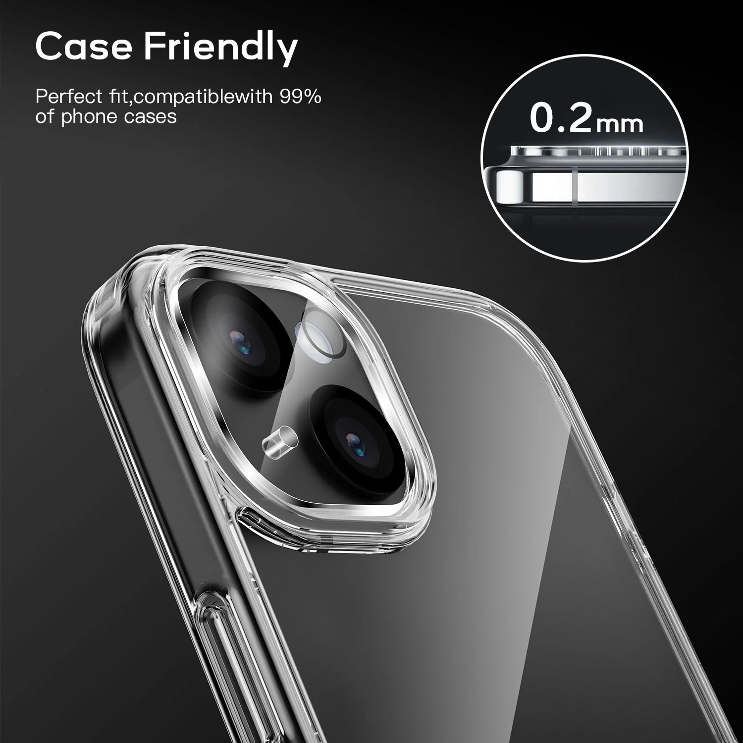 Tough On iPhone 15 Rear Camera Protector Tempered Glass Black - Image 4