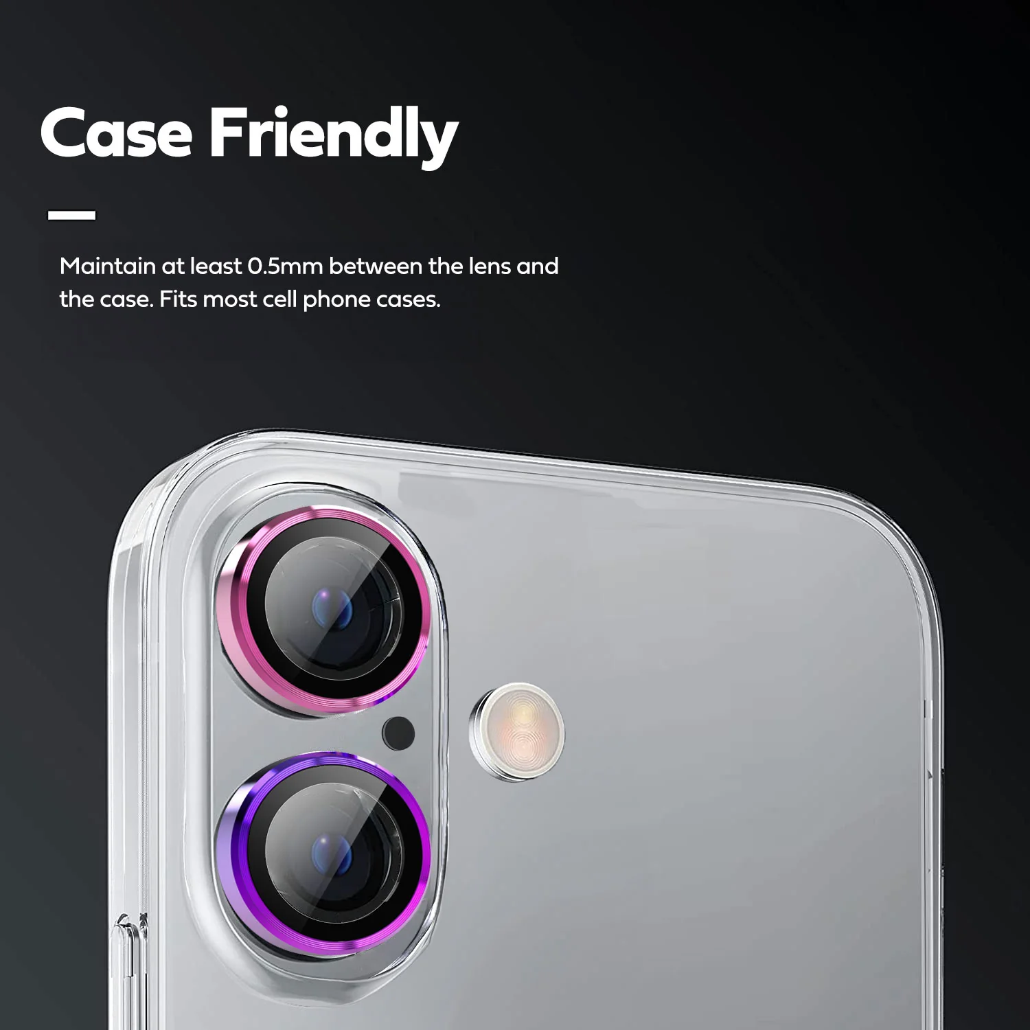 Tough On iPhone 16 Camera lens Protector Tempered Glass Individual Ring - Image 4