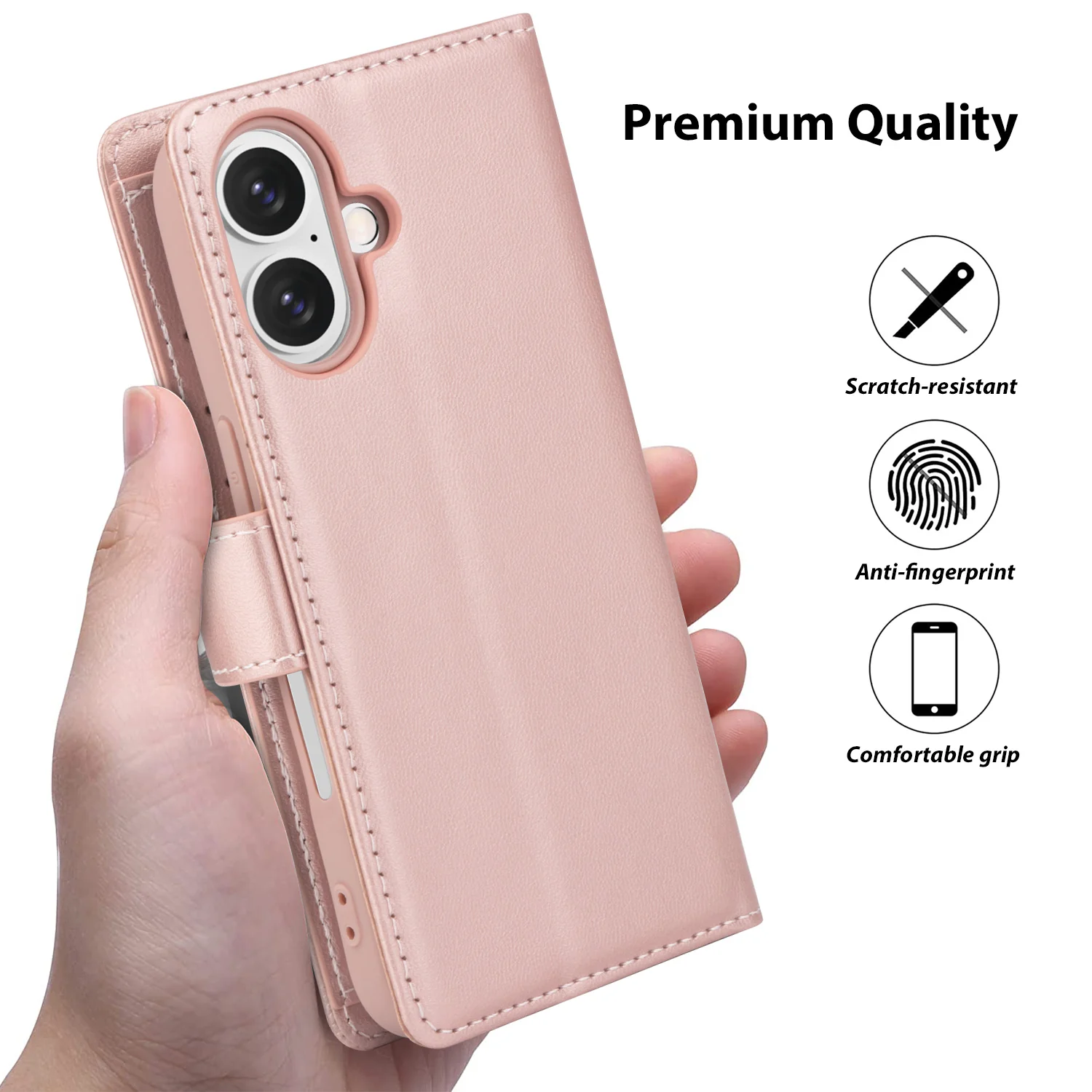 Tough On iPhone 16 Flip Wallet Leather Case - Image 14