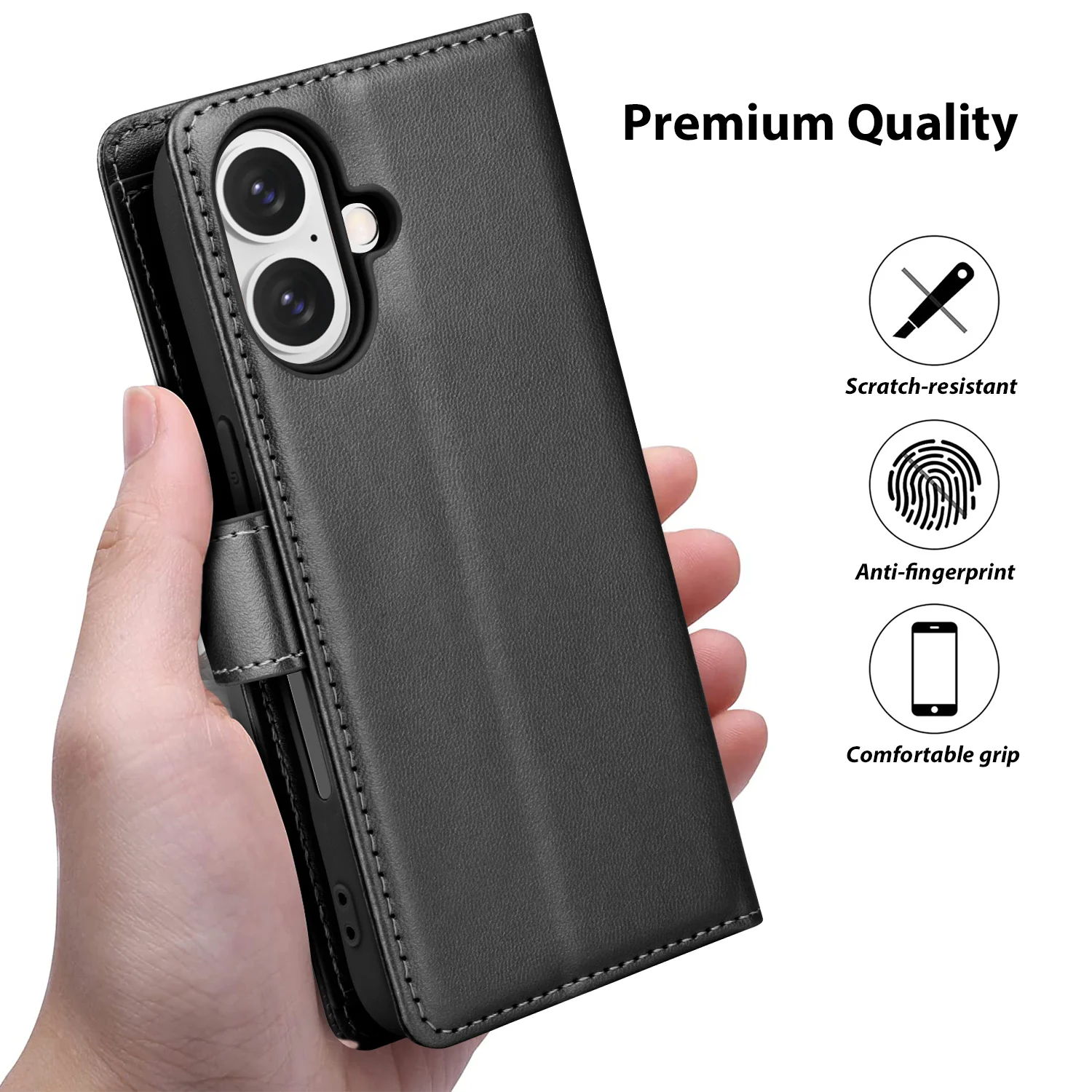 Tough On iPhone 16 Flip Wallet Leather Case - Image 7