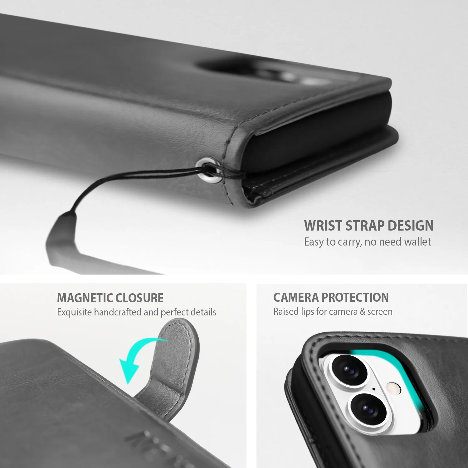 Tough On iPhone 16 Plus Case Magnetic Detachable Leather - Image 6