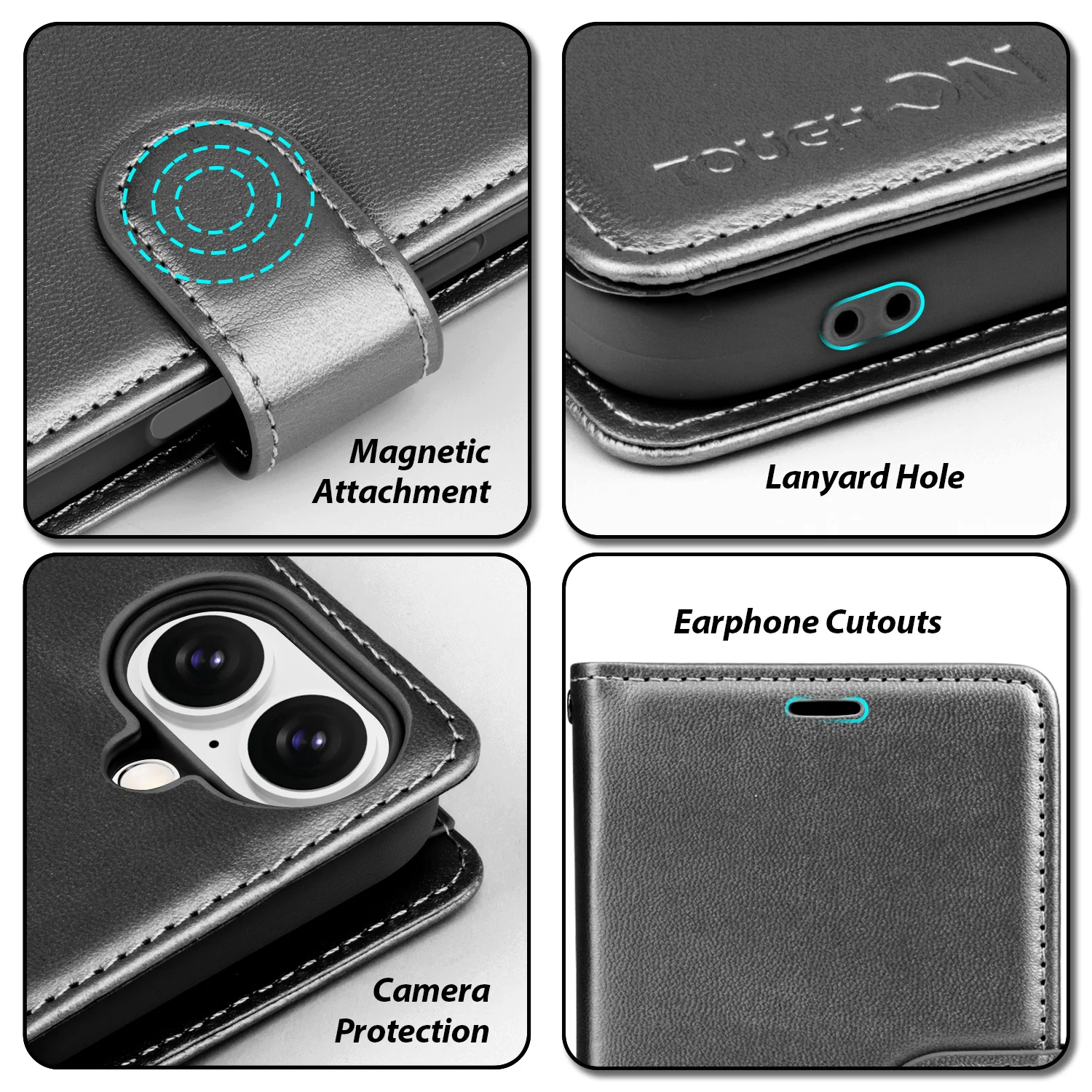 Tough On iPhone 16 Plus Flip Wallet Leather Case - Image 4