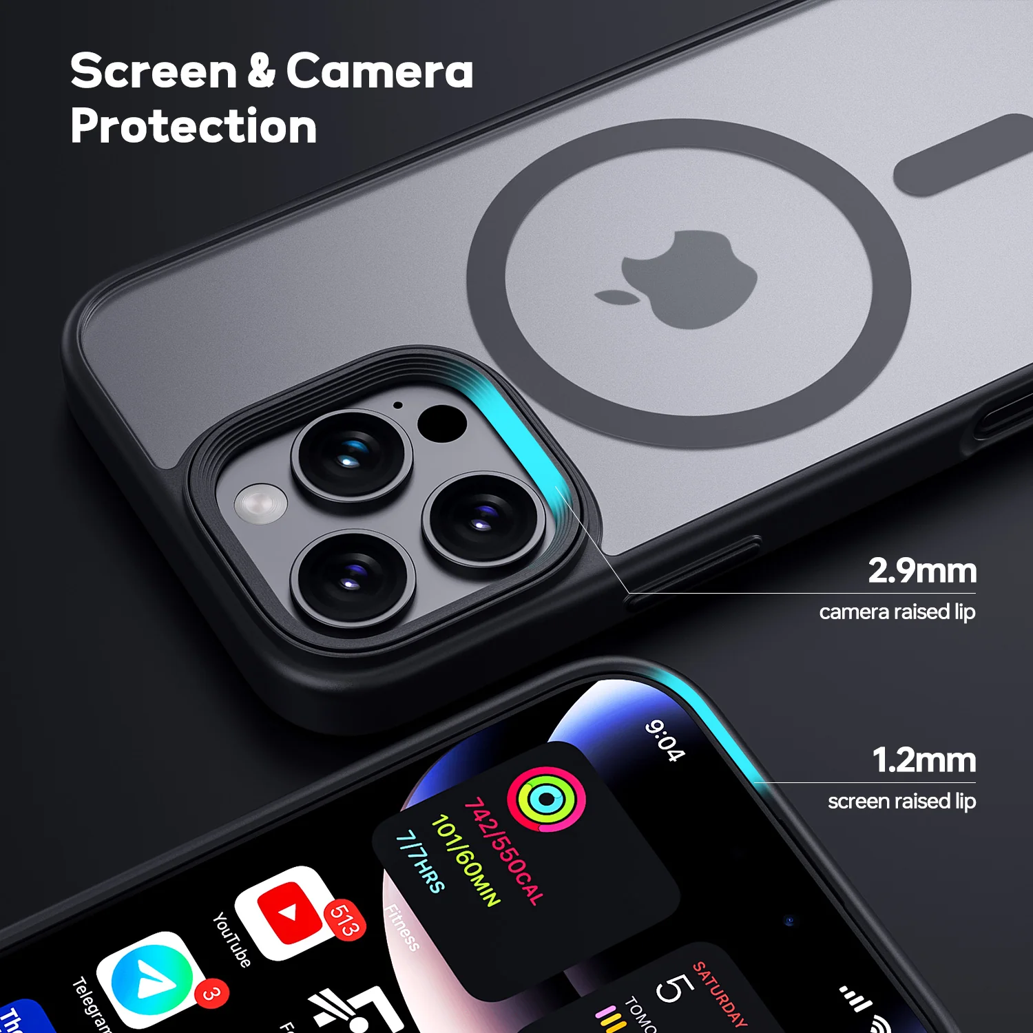 Tough On iPhone 16 Pro Case With MagSafe Matte Black - Image 5