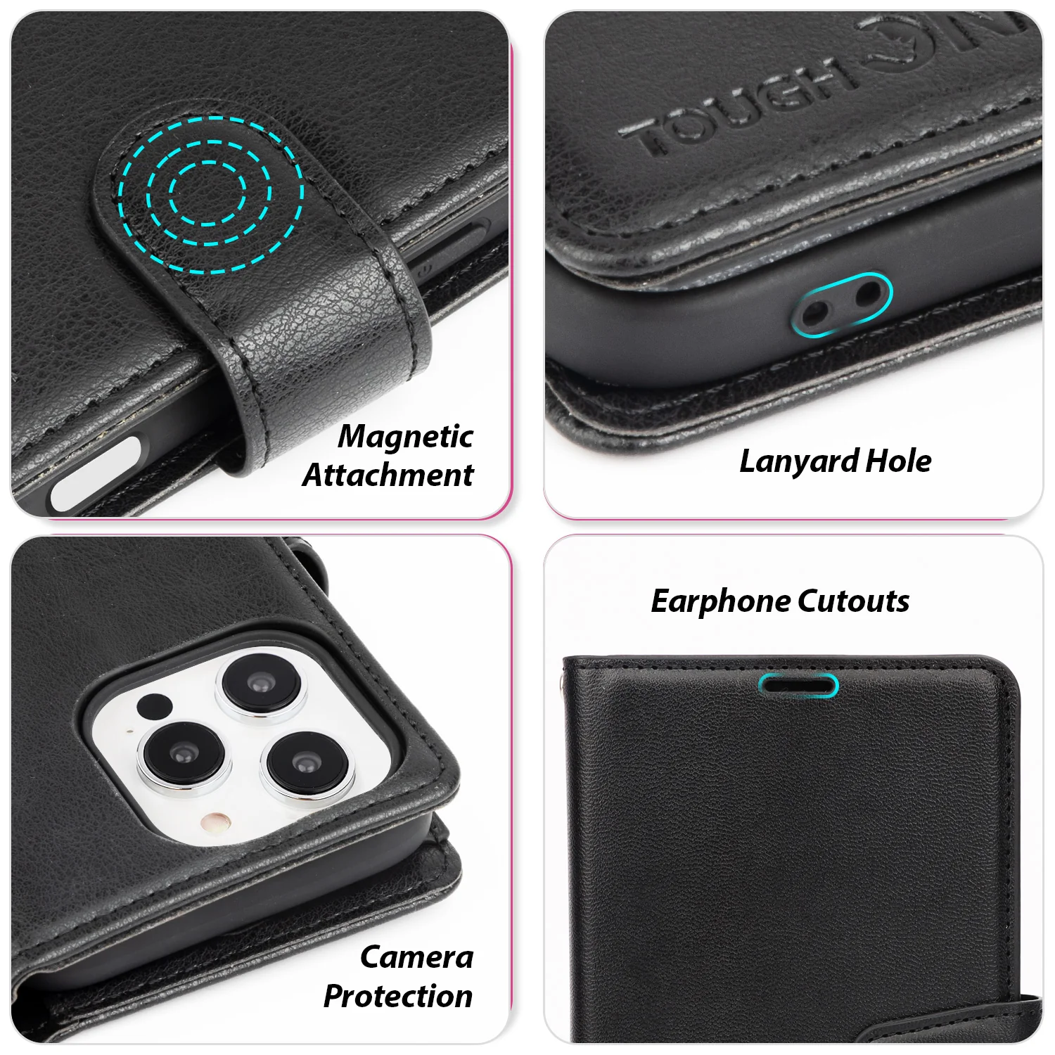 Tough On iPhone 16 Pro Max Flip Wallet Leather Case - Image 4